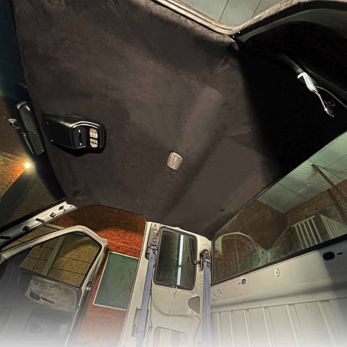 Suede Headliner Fabric with Foam Backing - black suede headliner wrap Interior Material for Car/Truck/SUV/RV Roof, Home Repair/DIY Headliner Material Automotive Headliner Fabric (Black, 54"×60“)