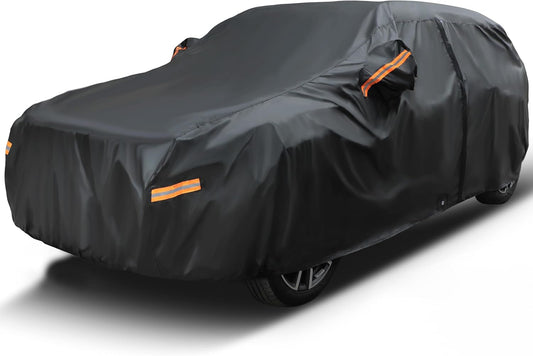 EzyShade 10-Layer SUV Car Cover Waterproof All Weather. See Vehicle Size-Chart for Accurate Fit. Outdoor Full Exterior Covers for Automobiles Heavy Duty Jeep Rav4 CRV. Black, Size S5 (See SizeChart)