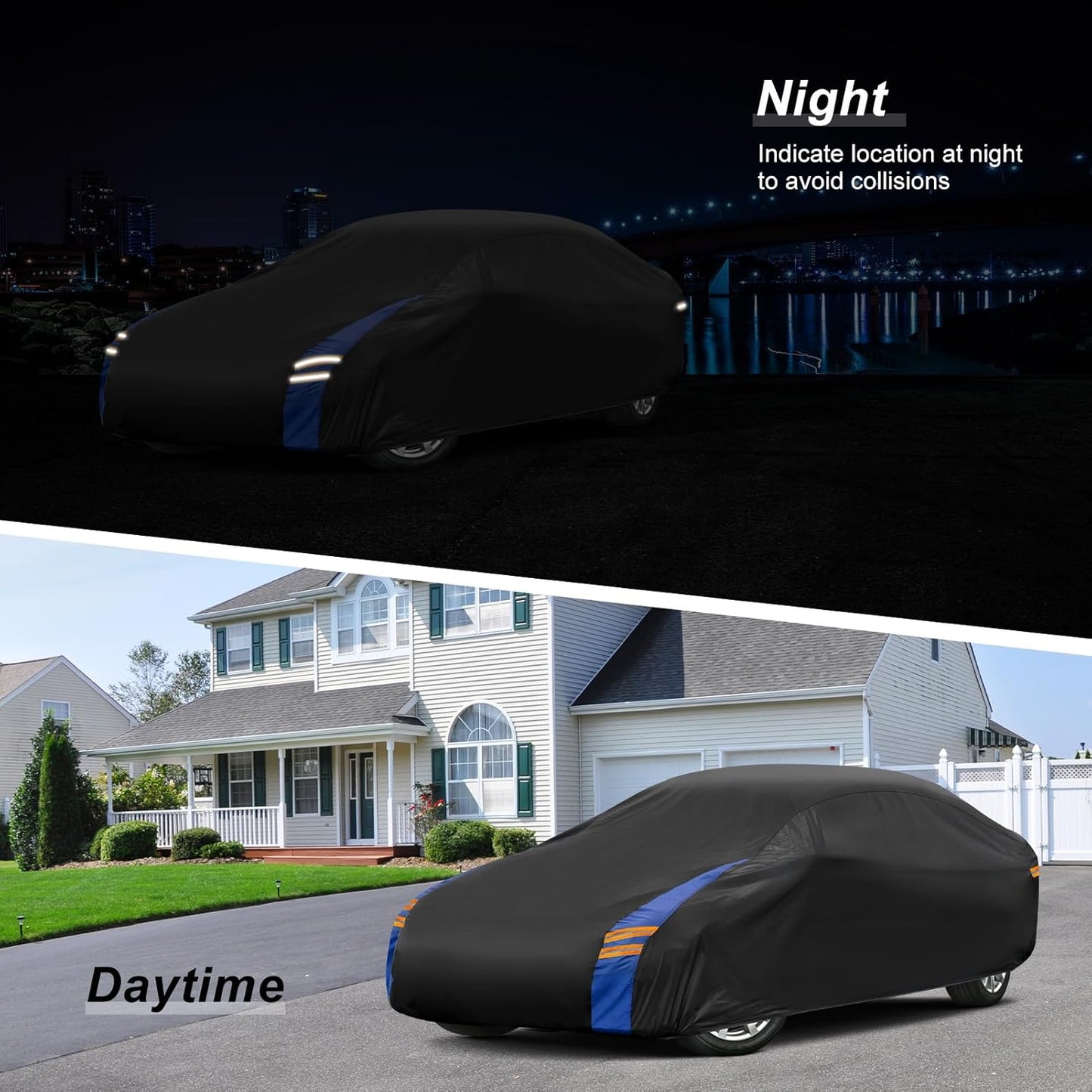 Car Cover Waterproof All Weather for Automobiles, Full Exterior Covers for Sedan & Coupe (up to 165 inch) Universal Fit for BMW Z3, Mazda MX5, Honda S2000, etc. Rain Winter Sun Snow Protection