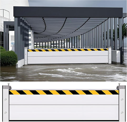 Flood Barriers for Home Exterior - Aluminum Alloy Outdoor Easy Flood Barrier Garage Doors Water Barriers for Flooding,H7.9 Inch/L10.5FT