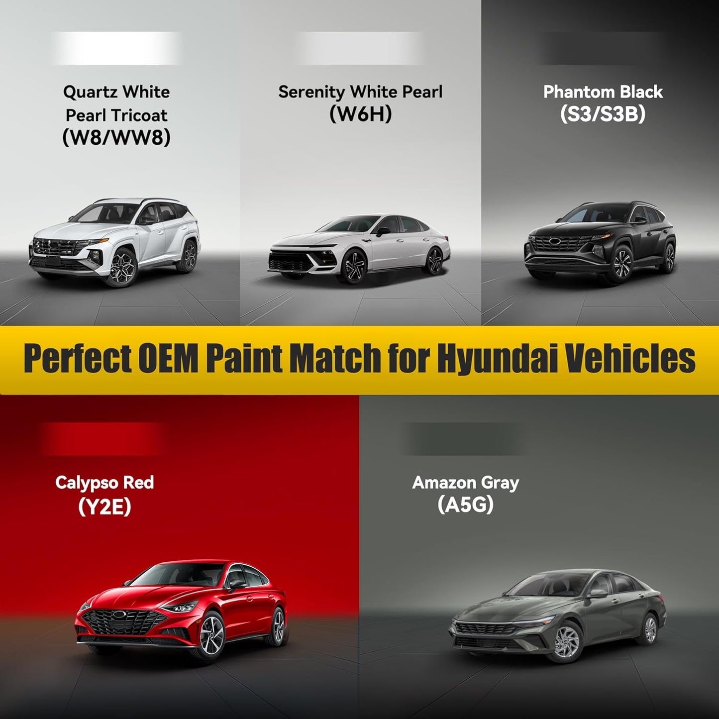 (W6H) Serenity White Pearl Touch Up Paint Compatible with Hyundai, Exact Match Car Paint Pen Automotive Scratch Repair Remover Kit Quick & Easy Solution for Vehicle Chips and Nicks