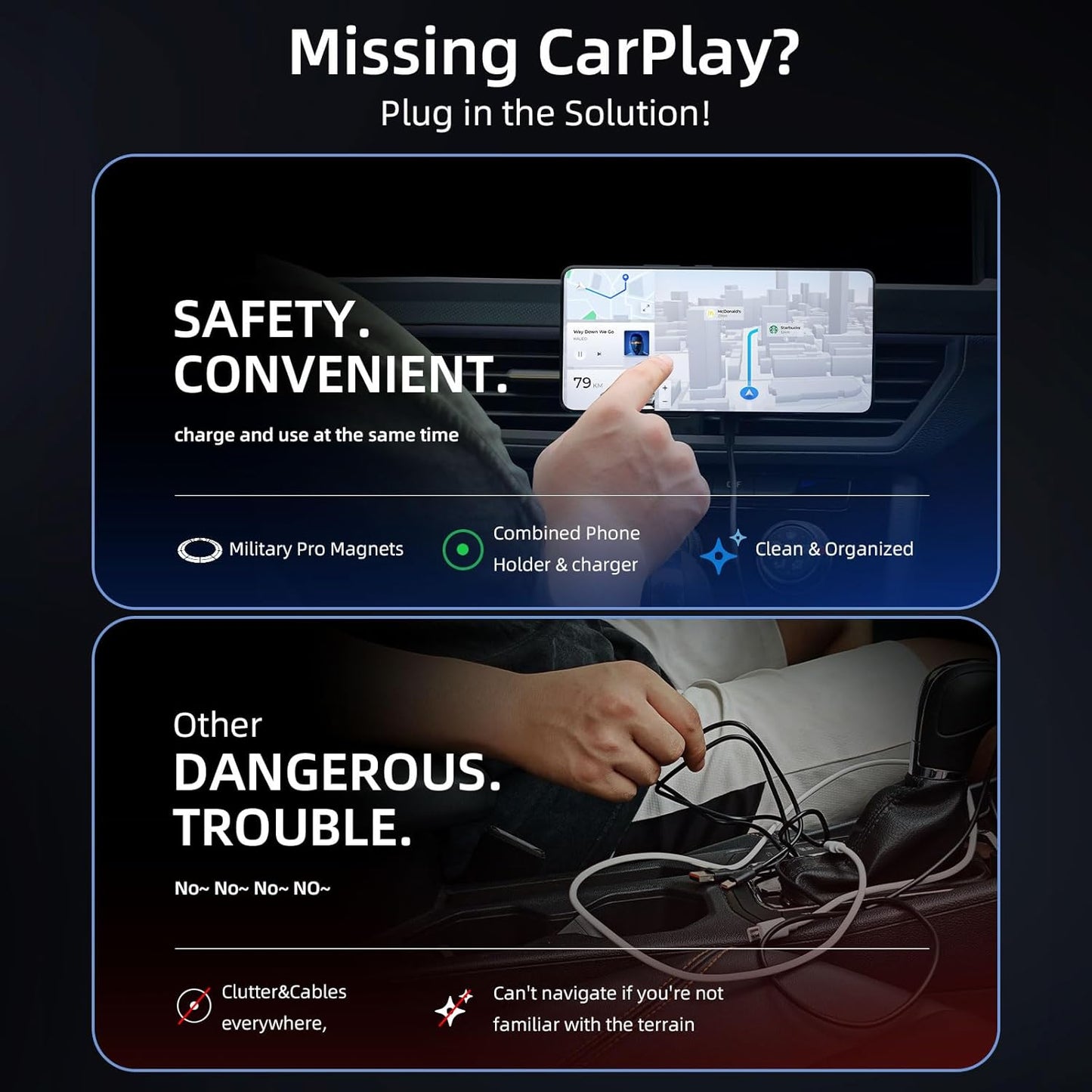 CRIENTEN for MagSafe Car Mount Charger, 15W Magnetic Wireless Car Charger & Magnetic car Phone Holder, 360° Adjustable car Vent Mount, Fast MagSafe Charger Car Accessories for iPhone 16 15 14 13 12