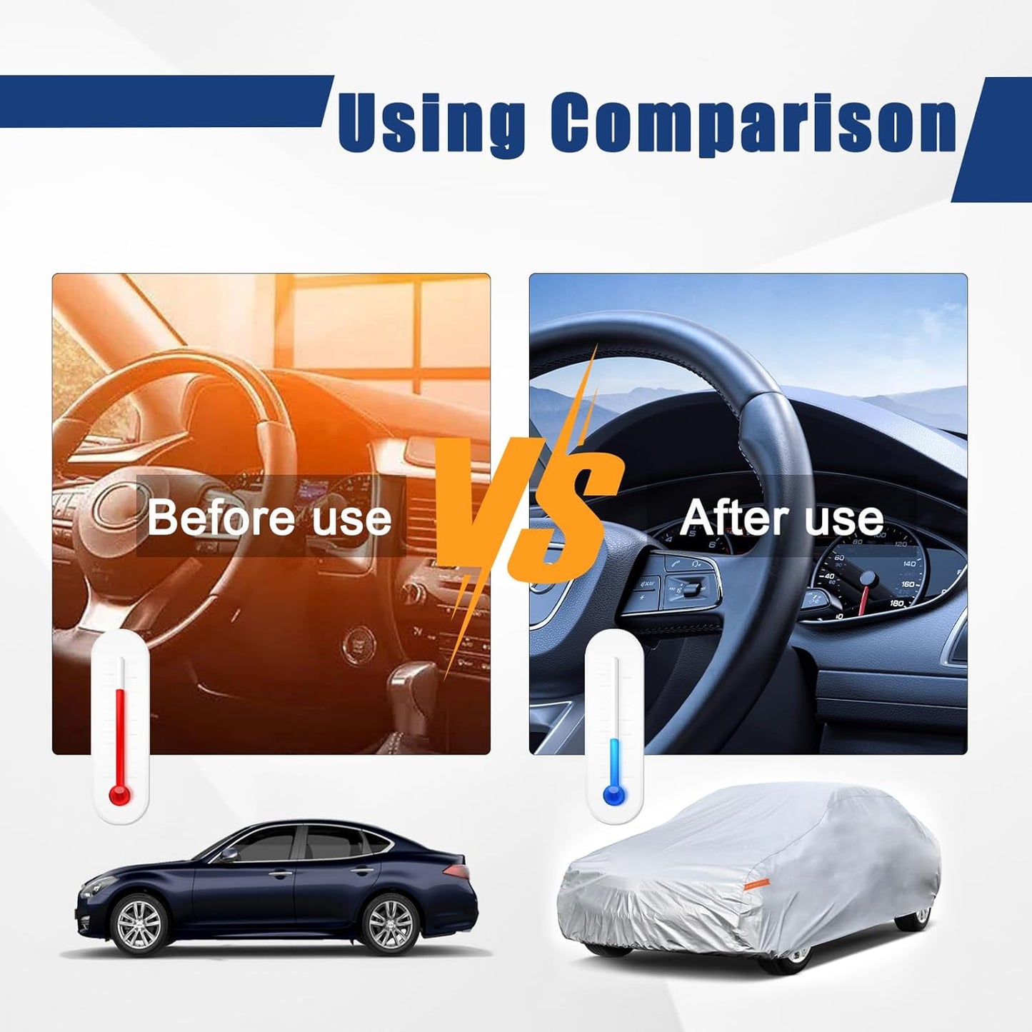 Kayme 6 Layers Car Cover Custom Fit for Mercedes Benz CLS 63 400 500 550 (2004-2025) Waterproof All Weather for Automobiles, Outdoor Full Cover Rain Sun UV Protection.Silver