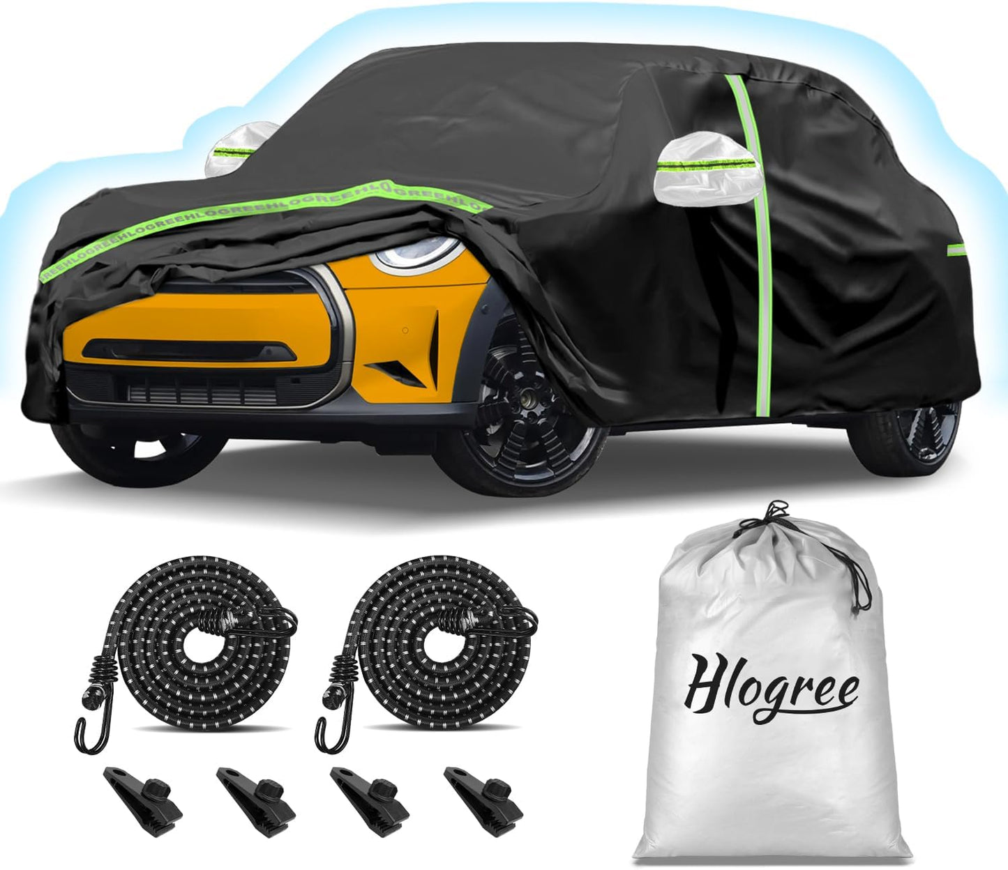 Car Cover for 2002-2025 Mini Cooper/Cooper S/Hardtop/Convertible 2-Door,Full Exterior Car Covers for Automobiles All Weather Waterproof Heavy Duty,Zipper/Cotton Rain UV Proof Custom fit【210T Taffeta】