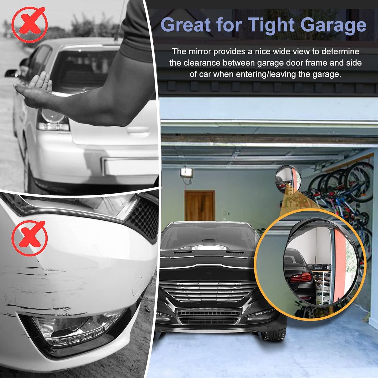 moveland 18 Inch Convex Security Mirror for Parking Assist, Adjustable Wide View Acrylic Convex Mirror for Garage, Blind Spot, Business, Office, Warehouse, Traffic (Support Indoor and Outdoor)