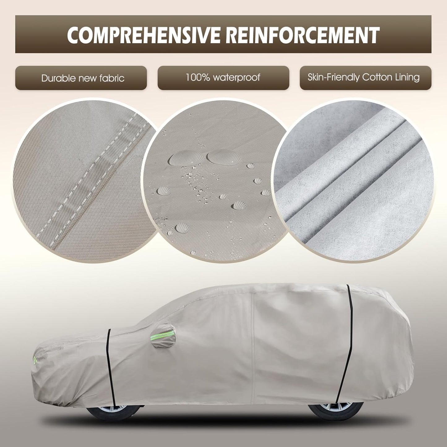 Migaven 6 Layers Car Cover Custom Fit for Honda CRV 1997-2025, Toyota RAV4 1996-2025, Waterproof Full Exterior Cover Rain Sun Protection with Door Zipper