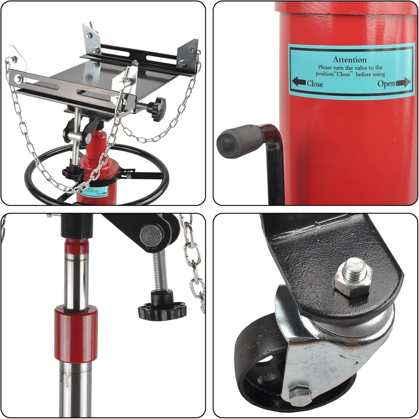 1600Lbs 2 Stage Hydraulic Transmission Jack Stand Telescoping 34" - 70" Adjustable Height with Foot Pedal 360 Degree Swivel Wheel Lift Hoist for Car Lift Garage Shop Floor