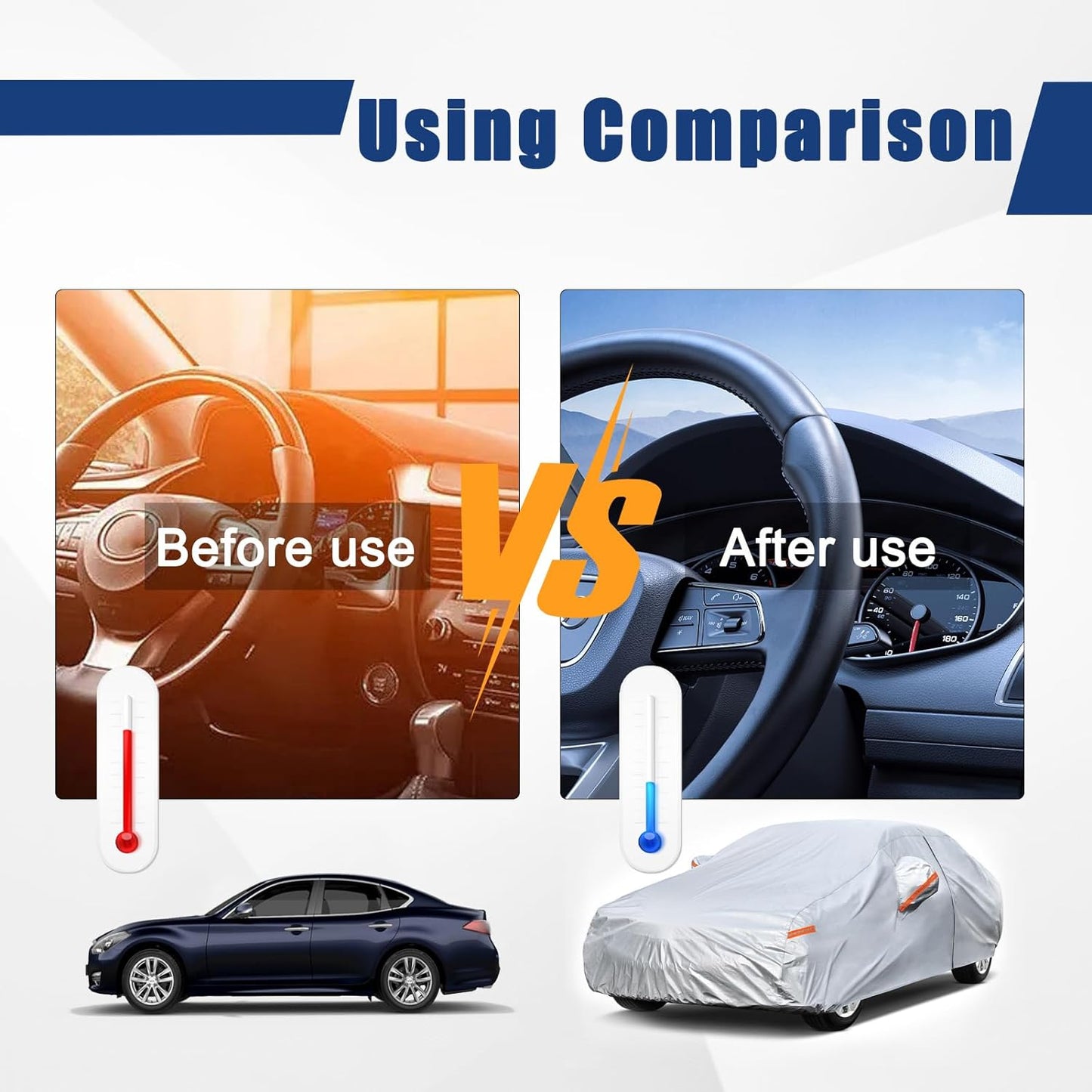 Kayme 6 Layers SUV Car Cover Custom Fit for Kia Telluride (2016-2025) Waterproof All Weather for Automobiles, Outdoor Full Cover Rain Sun UV Protection.Silver