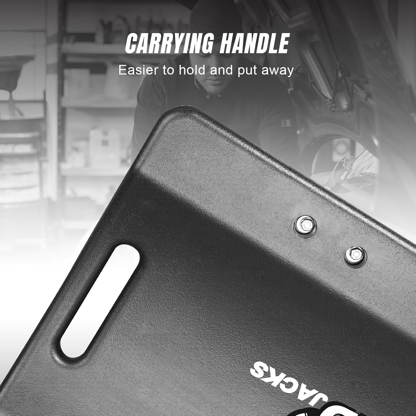 BIG RED Torin 36" Rolling Garage Creeper, Shop Creeper Blow Molded Plastic Mechanic Cart with Padded Headrest with 4 Casters, 350 LBS, Black