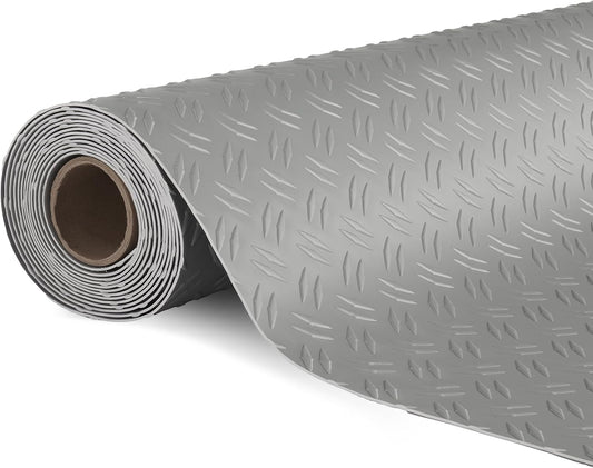 TUFFIOM 7.5 x 20 FT Garage Floor Mat, Thickened Diamond Plate PVC Garage Mats Flooring Roll for Under Car, Garage Car Parking Mats for Compact SUVs, Sports Car