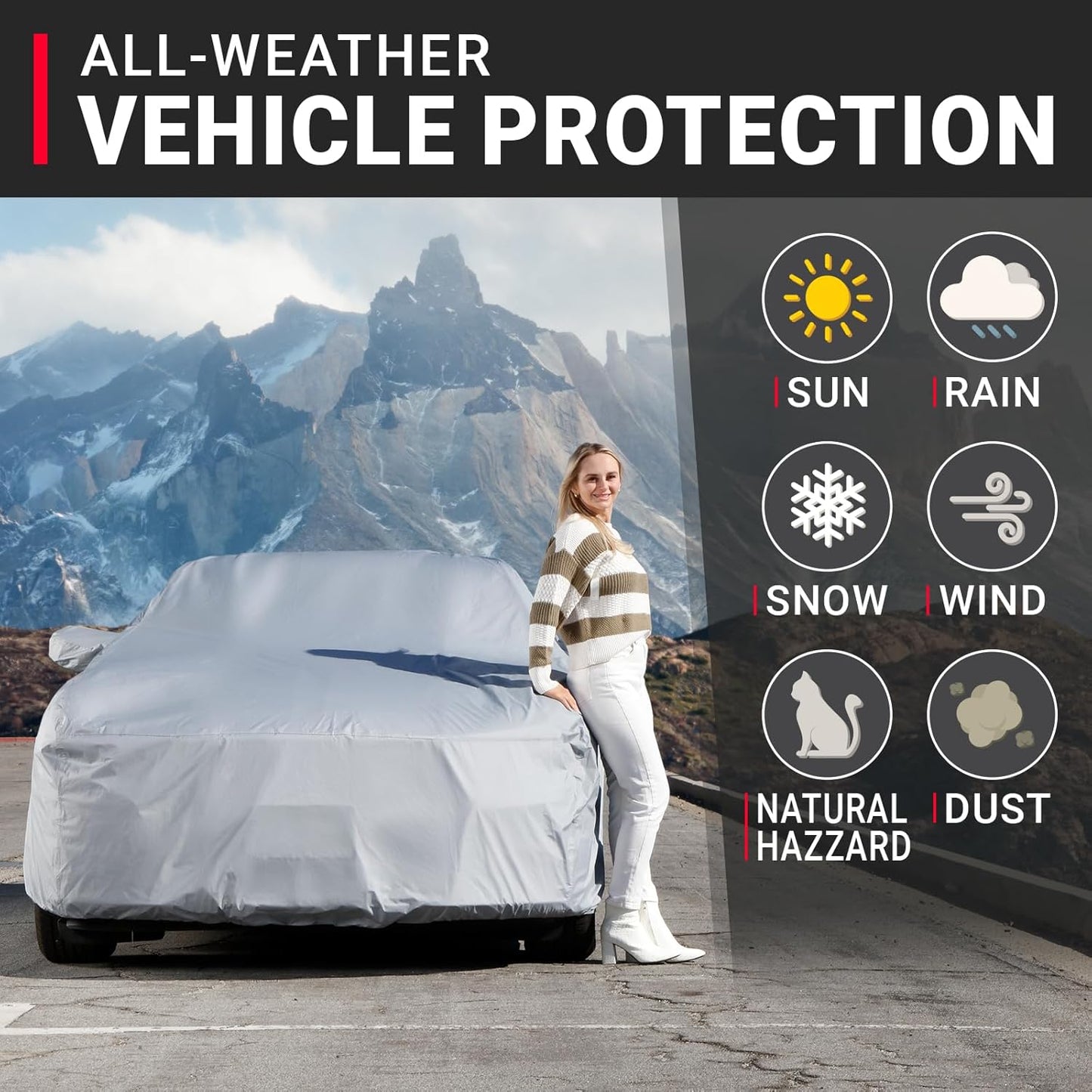 iCarCover Custom Car Cover for 1998-2002 Pontiac Trans AM, Waterproof All-Weather Rain Snow UV Sun Protector Full Exterior Weatherproof Indoor Outdoor Car Cover with Strap