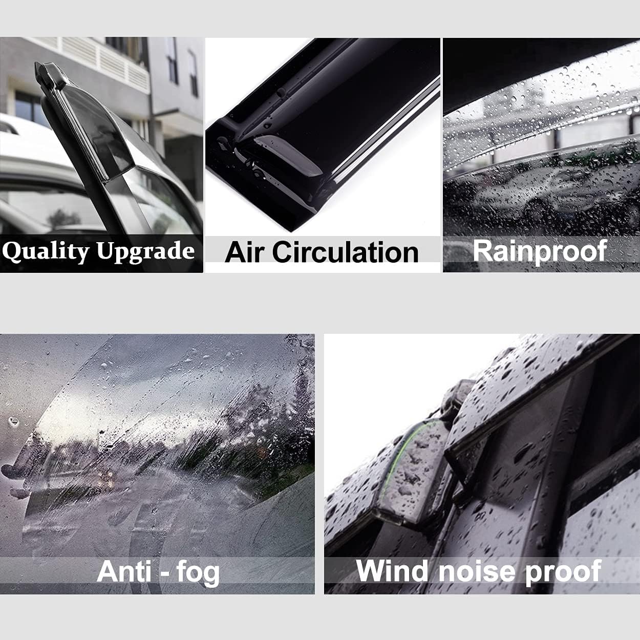 94819 Side Window Wind Deflector,4pc Outside Mount Style Nice Sun Rain Guards Set,Window Visor fit for 2002-2010 Ford Explorer & Mercury Mountaineer, 2003-2005 Lincoln Aviator