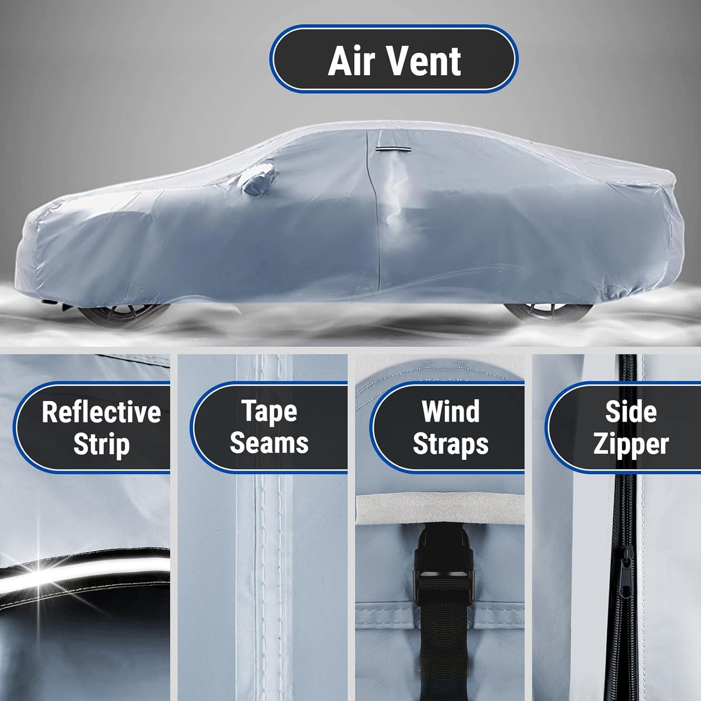 iCarCover Premium Car Cover for 2011-2017 Chevy Caprice Sedan Heavy Duty Waterproof All-Weather Automobiles Custom Fit Indoor Outdoor UV Snow Protection Covers with Straps and Bag