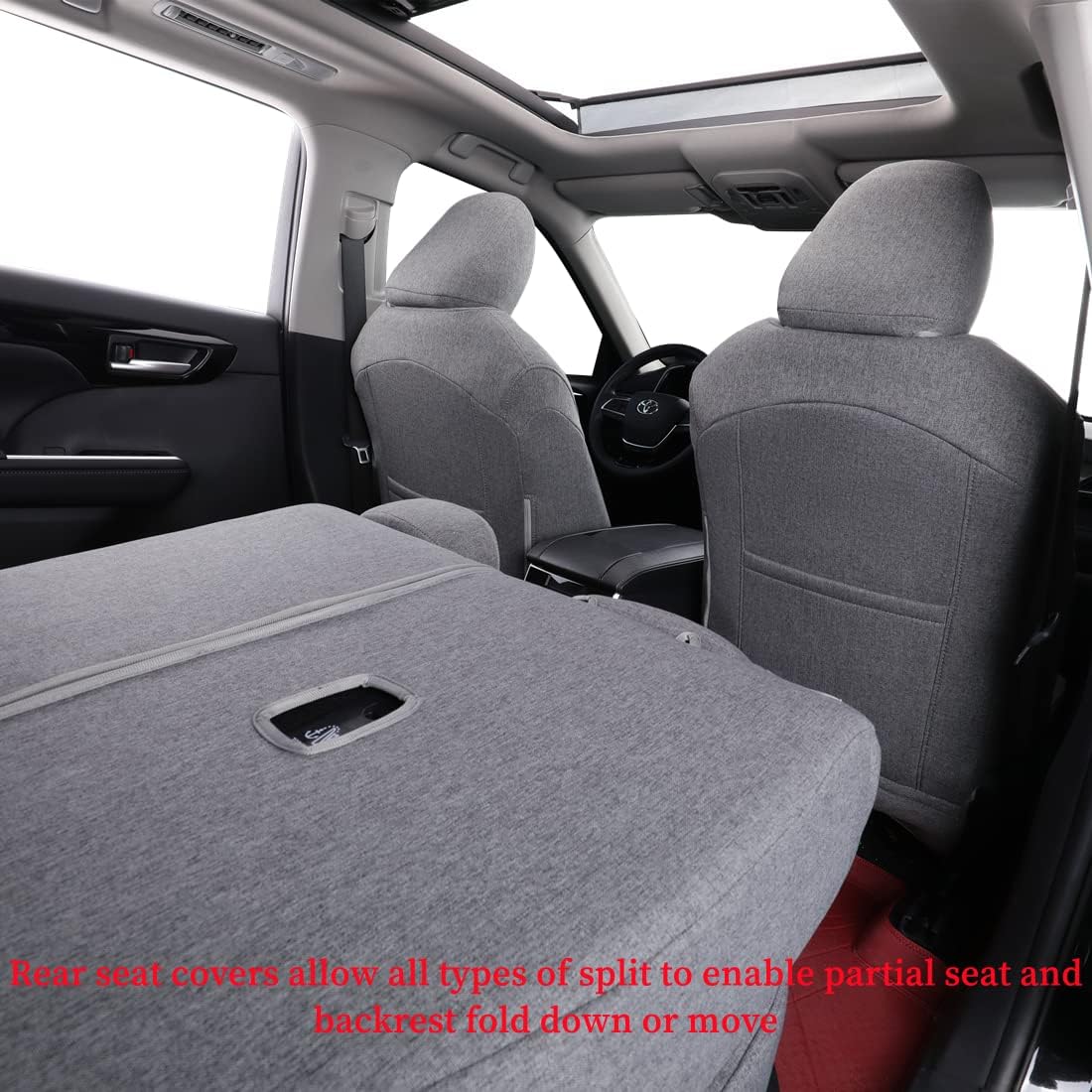 coverdream Custom Seat Covers Compatible with Select Toyota Camry XLE, XSE, XLE V6, XSE V6 2018 2019 2020 2021 2022 2023 Models (Gray,Full Set)