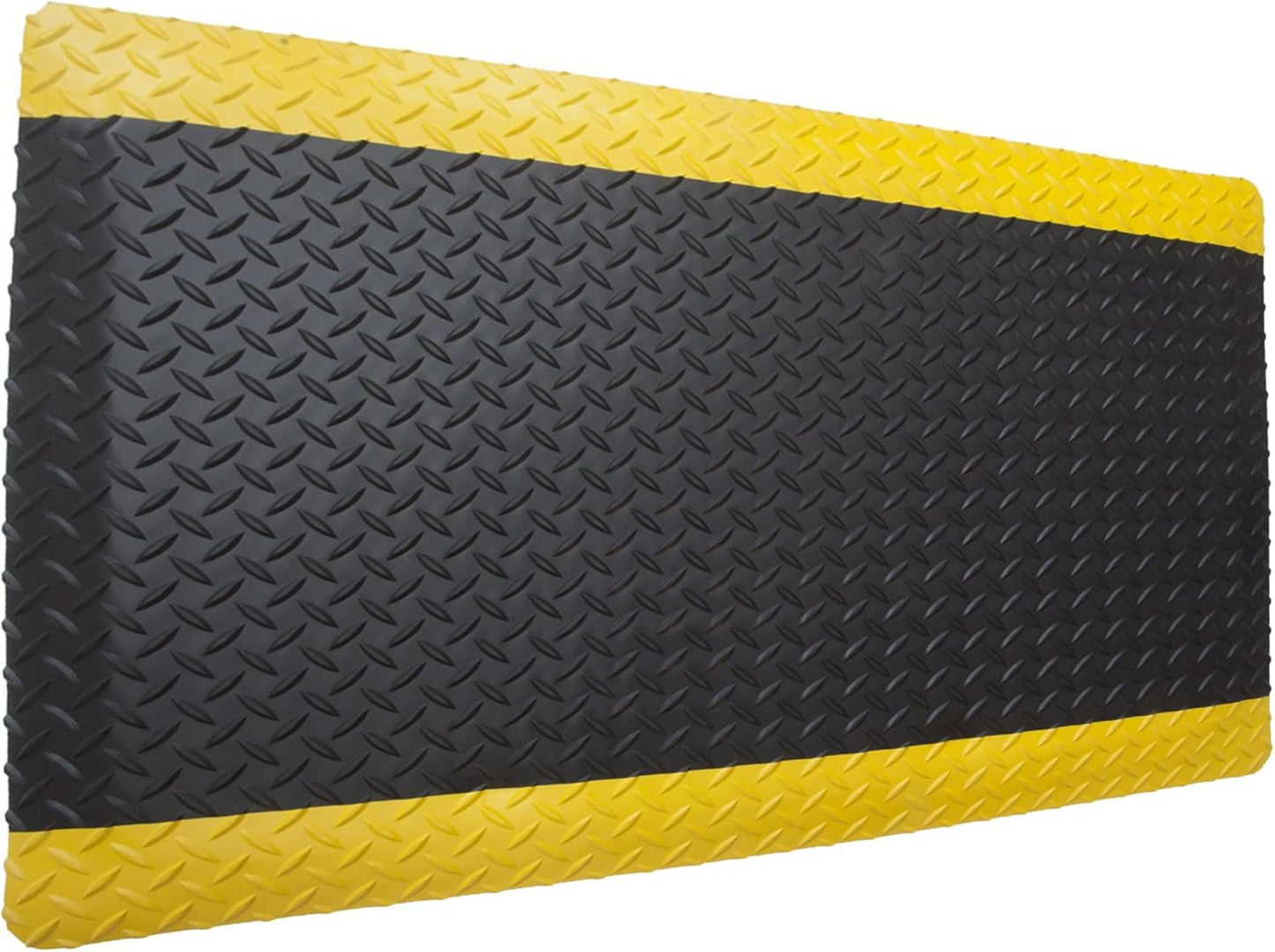 Rhino Mats, American Classic Diamond Anti-Fatigue Mats, Industrial Ergonomic Comfort Standing Mat for Work, Home, Garage, Office, Kitchen or Anywhere (Black/Yellow 9/16" Thick, 2 FT. x 2 FT.)