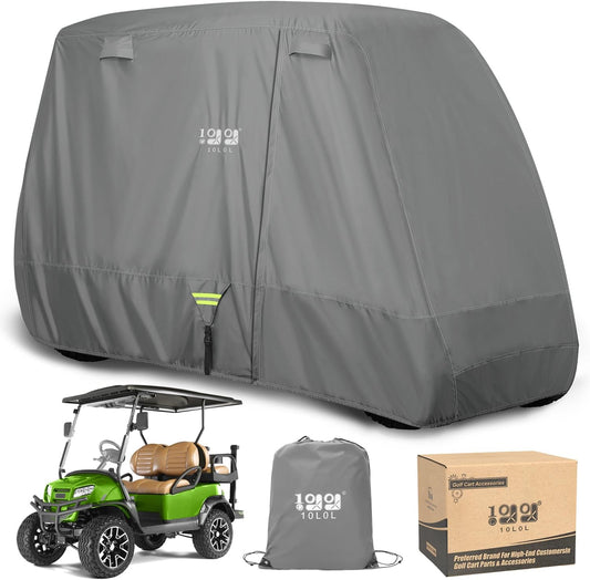10L0L Heavy Duty Golf Cart Cover for 2/4 Passengers EZGO, Club Car and Yamaha, All Weather Outdoor Protection Weatherproof