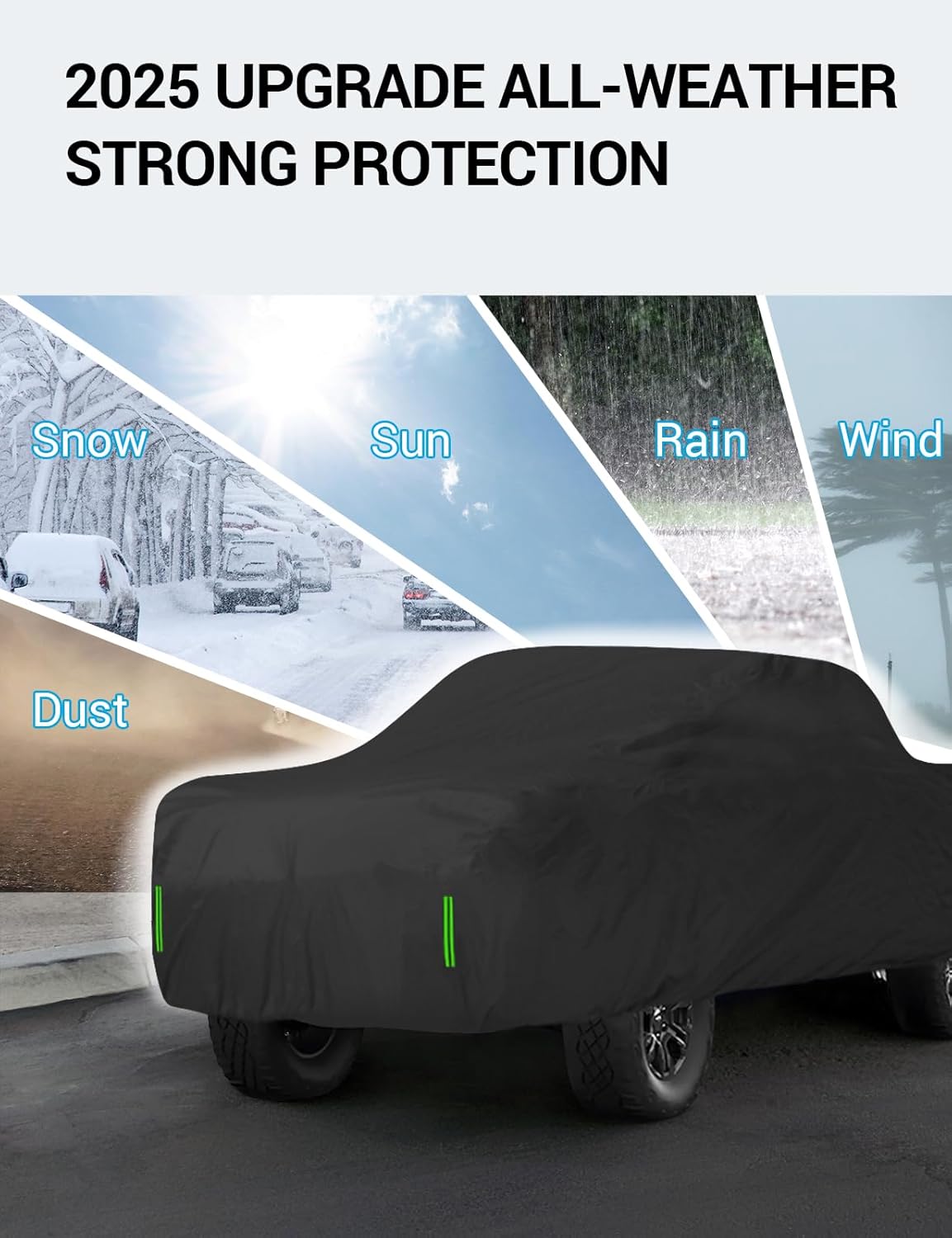 Proadsy 2025 Upgrade Car Cover Custom Fit for 2024 2025 Ford Ranger 5'Box, Waterproof All Weather for Automobiles, Full Exterior Cover Rain Snow Sun Protector Indoor Outdoor Car Cover