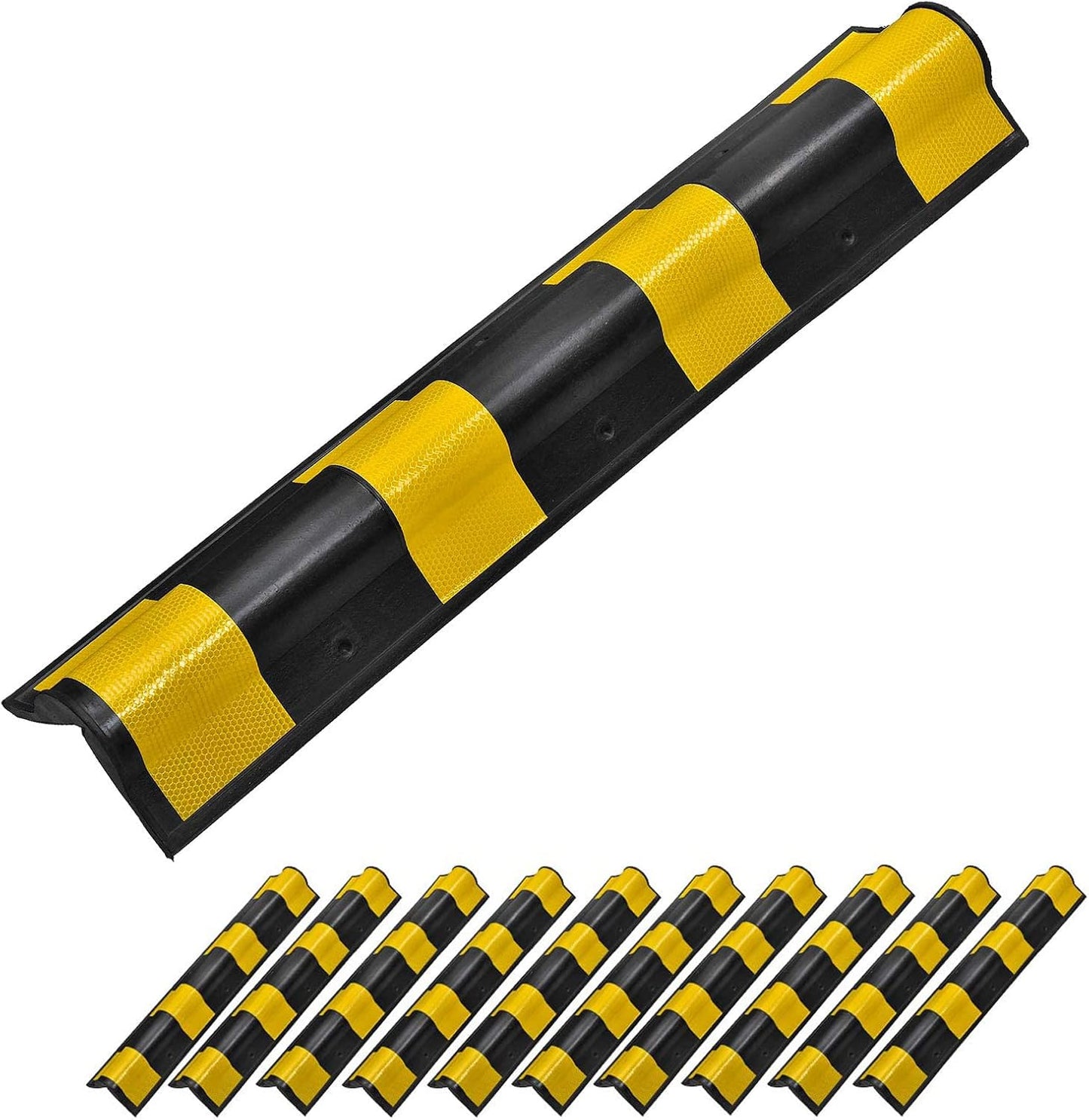 Electriduct Rubber Corner Guards 31" for Parking Columns and Garage Walls Round Edge (Pack of 10)