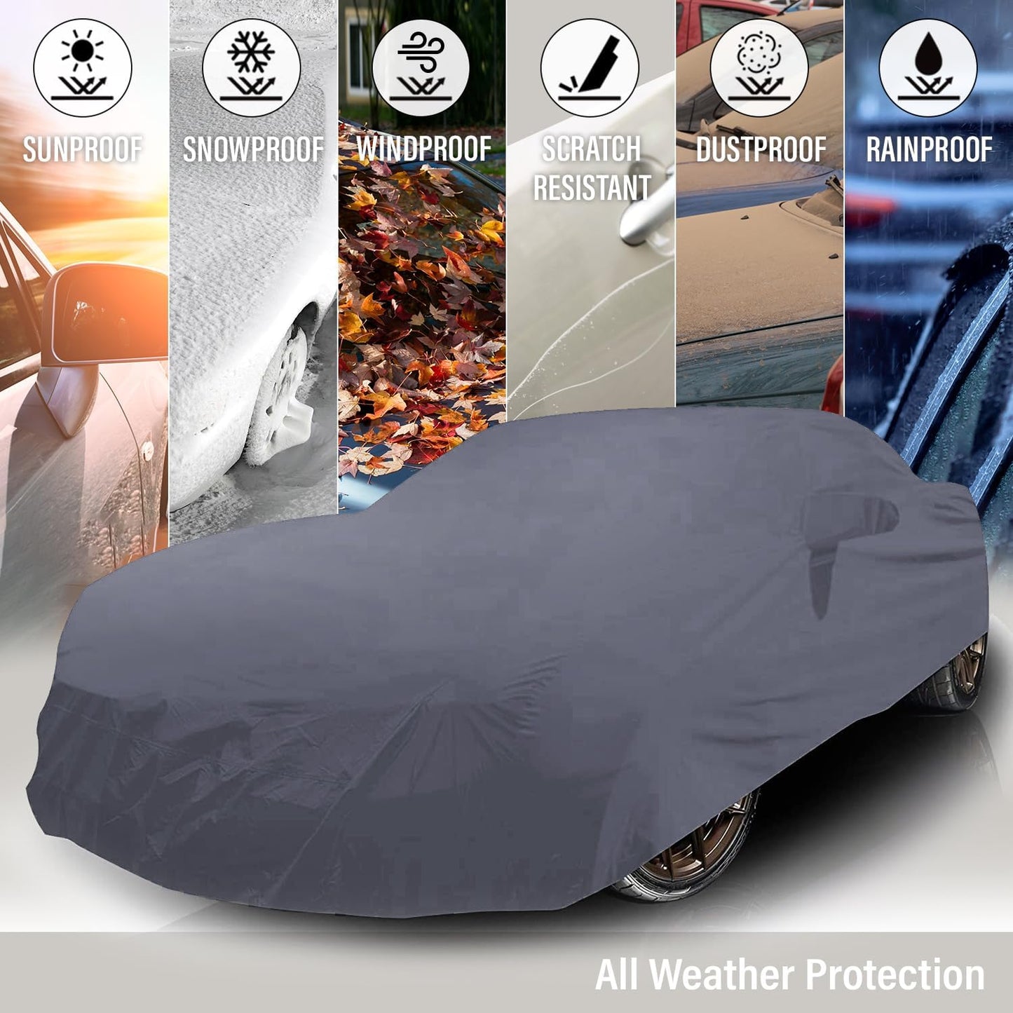 Supreme Full Car Cover – for Pontiac Solstice 2006-2010 GXP Roadster Coupe 2-Door Semi Custom Fit Waterproof Full Coverage All Weather Windproof Dust Proof Indoor Outdoor Automobile