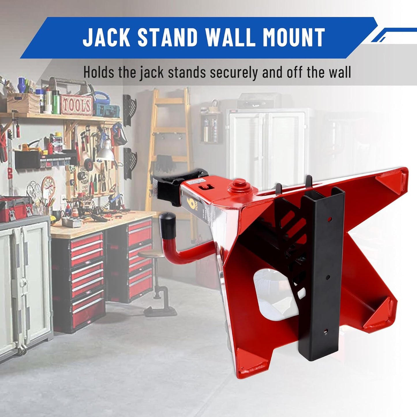 4 Packs Jack Stand Holder Wall Mount Organizer Bracket Rack Fits 4 & 5 & 6 Ton Jack Stands