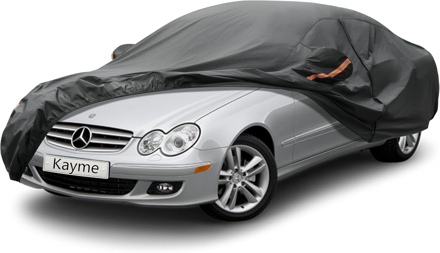 Kayme 7 Layers Car Cover Custom Fit for Mercedes Benz CLK 200 280 320 350 430 500 (1997-2025) Waterproof All Weather for Automobiles, Outdoor Full Cover Rain Sun UV Protection.