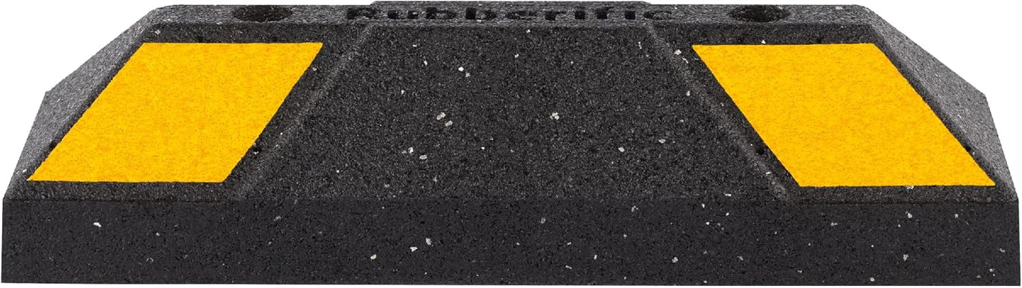 Rubberific Heavy Duty Rubber Parking Stop Durable Easy to Install Reflective Parking Curb Garage Car Stopper for Indoor and Outdoor Use (1 Pack)