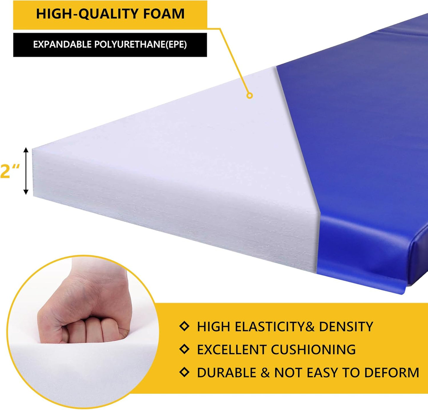 Wall Corner Guards & Edge Protector, Heavy Duty Wall Corner Protective Safety Padding, All-Weather 2 Sides Corner Pad for Gyms, Basketball Court, Playrooms, Garages,etc. (Blue, 5FT Tall 6in Sides)