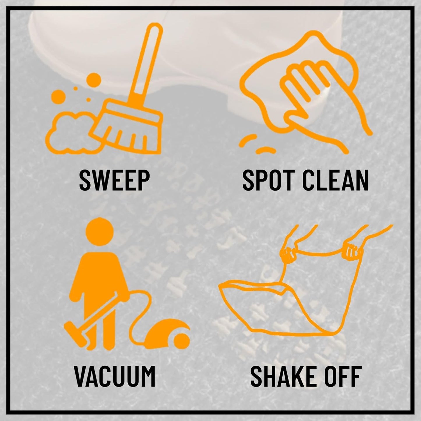 Ottomanson 2'7" x 54' Hallway Runner with Scraper Pile - Extra Durable Non-Slip Rug Mat for Indoor & Outdoor Use - Ideal for Kitchen, Entryway & Garage - High-Traffic Carpet, Black