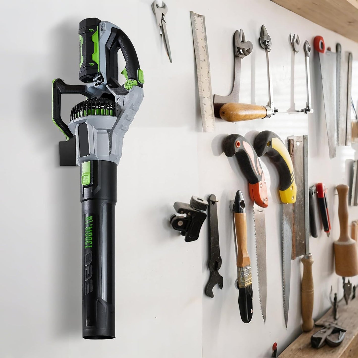 Leaf Blower Wall Mount Holder Compatible with EGO 765 CFM Power+ LB7654 & LB7650, Black ABS Wall Mount Bracket for Leaf Blower Storage