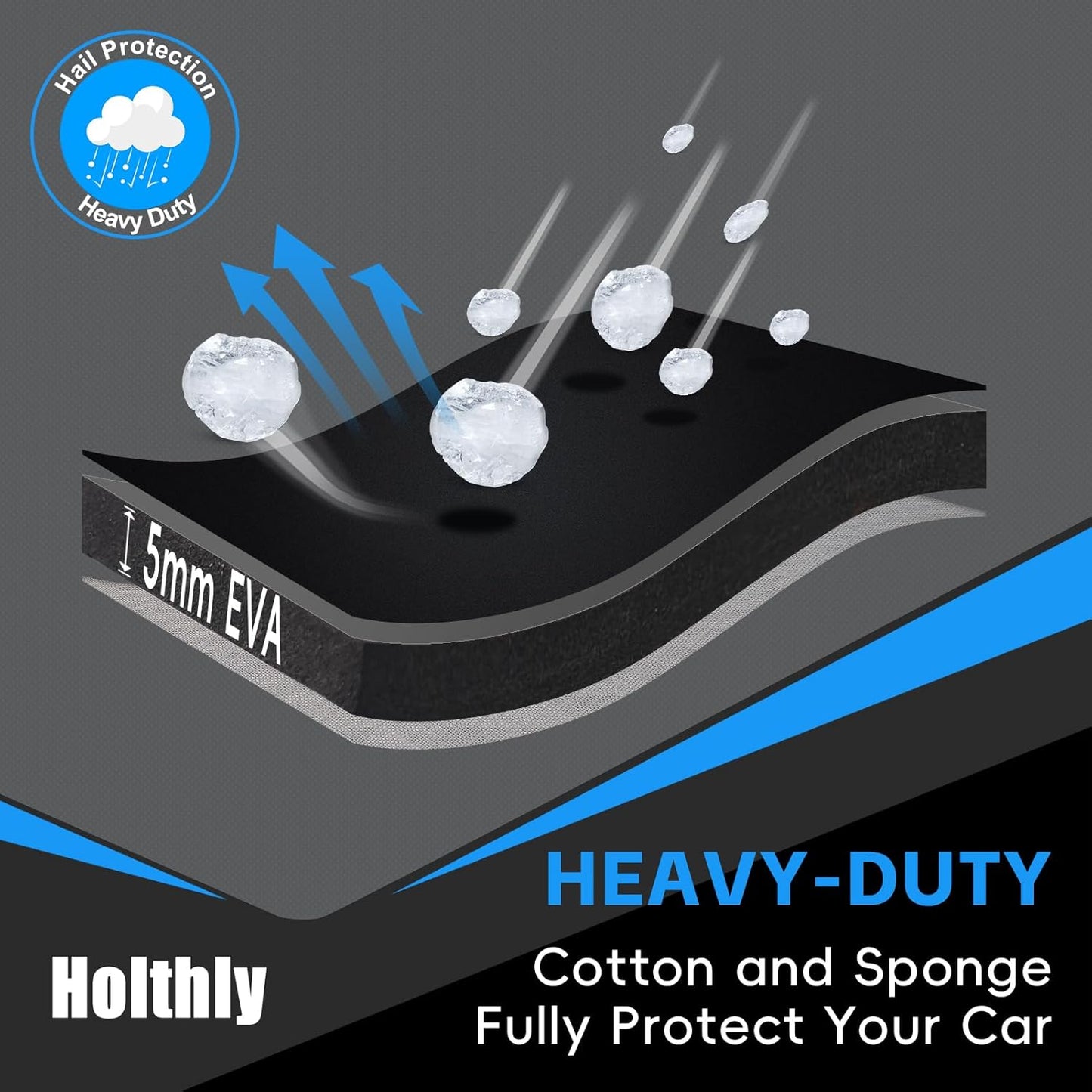 Hail Protector Car Cover, Outdoor Anti Hail Car Covers Thick Multi-Layered EVA, Hail Proof Car Cover Waterproof All Weather, Hail Protection Padded Fit Porsche 911, Chevy Corvette, BMW M2, Etc