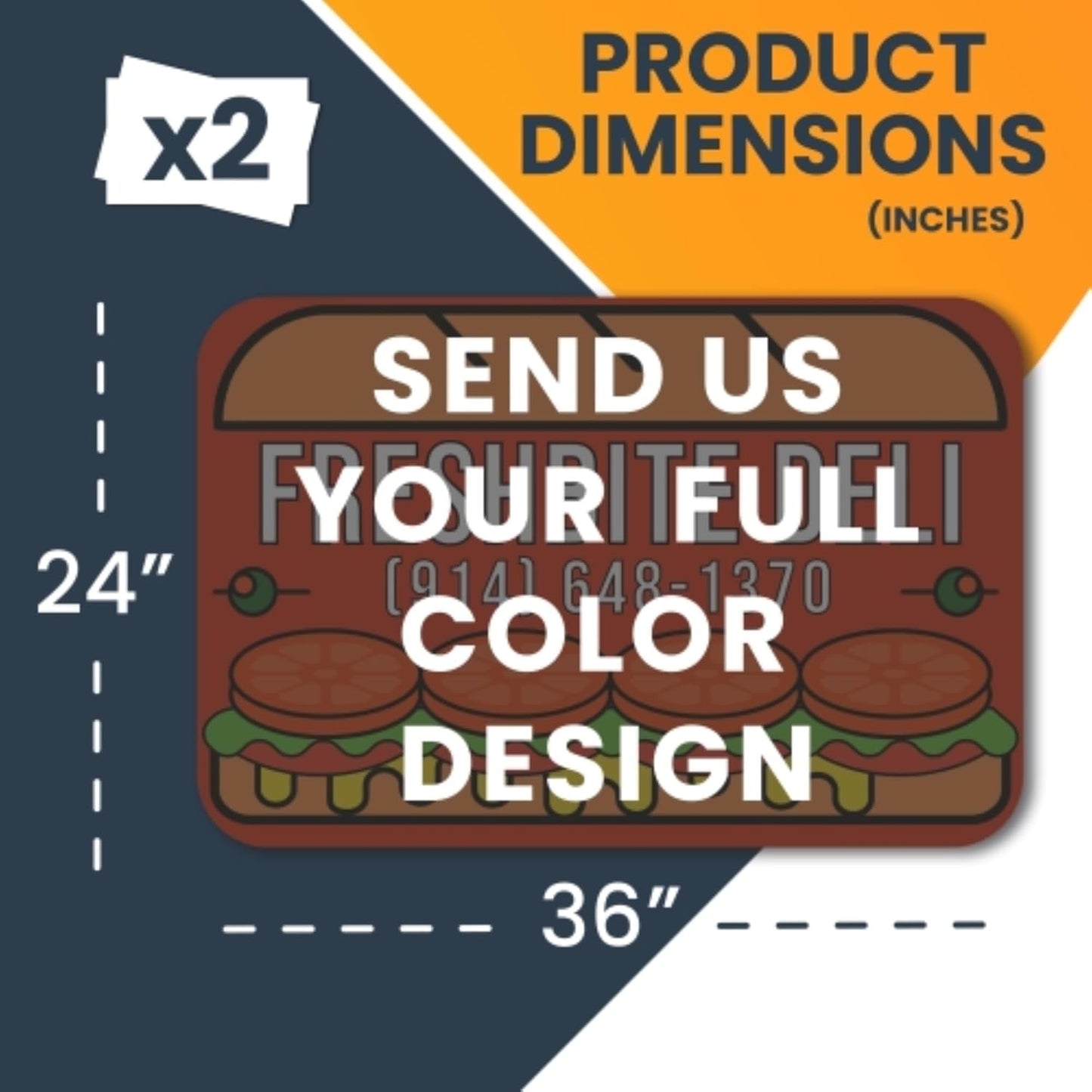 Magnet Me Up Customizable and Personalized Automotive Magnet Decals (24”x36” Rectangle)