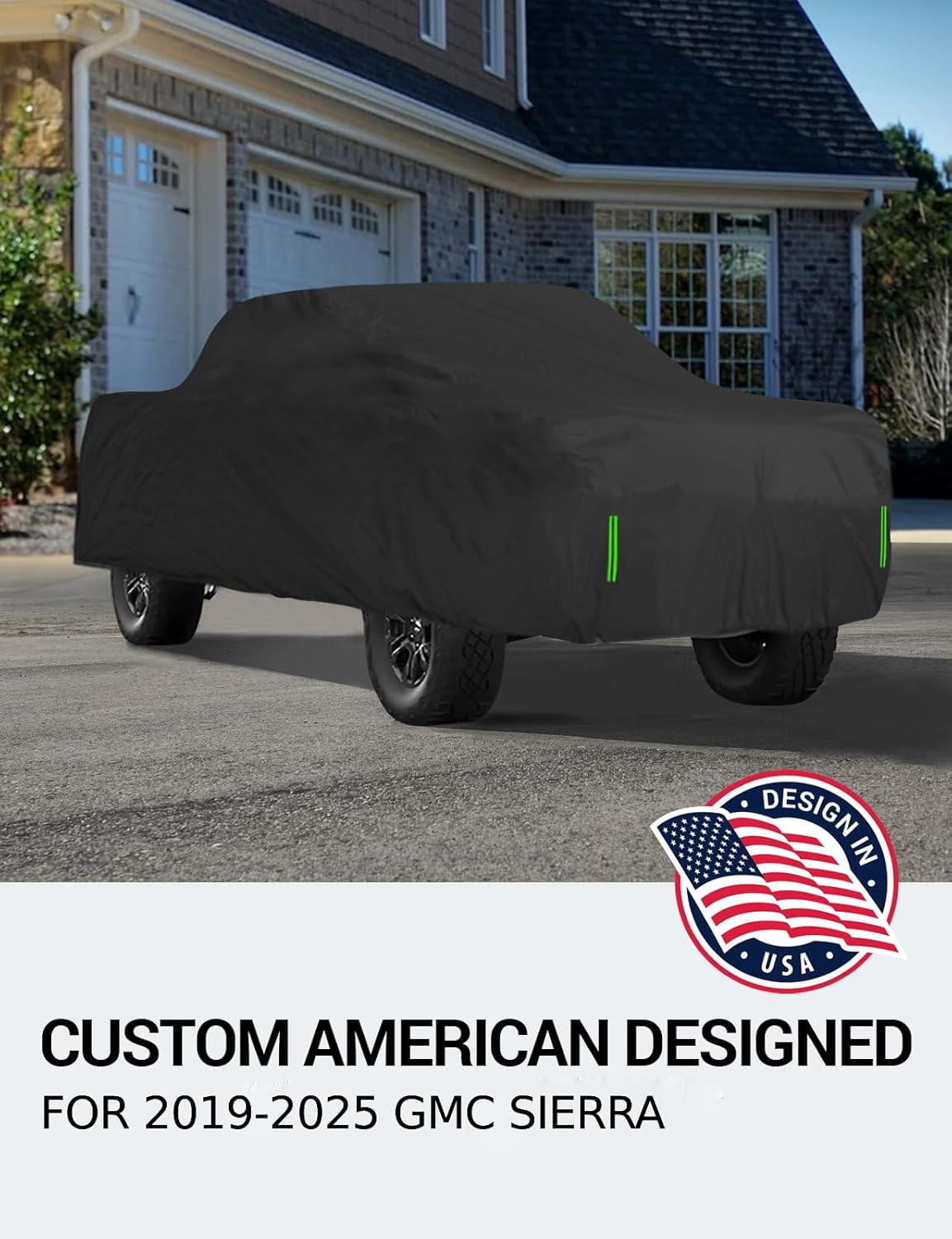 Proadsy 2025 Upgrade Car Cover Compatible with GMC Sierra 1500 Crew Cab Pickup 6.6 Feet Bed 2019-2024 2025 Windproof All Weather Waterproof Sun Rain UV Dust Snow Protection Outdoor Covers