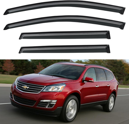 Window Visors Rain Guards Shield for 2009-2017 Chevy Traverse, Out-Channel Window Vent Wind Deflectors Visors Shades for 09-17 Traverse