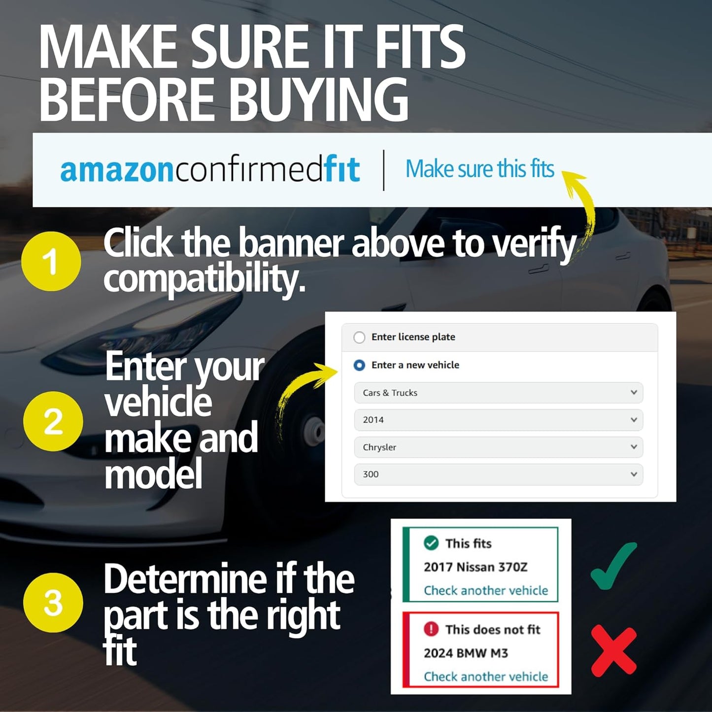 Premium Ceramic Front Brake Pads (1001-1342C) Compatible with 2008-2020 Mercedes-Benz (C250/C300/C350/CLS400/E250/E300/E350/E400/E550/SLC300/SLK250/SLK300/SLK350)