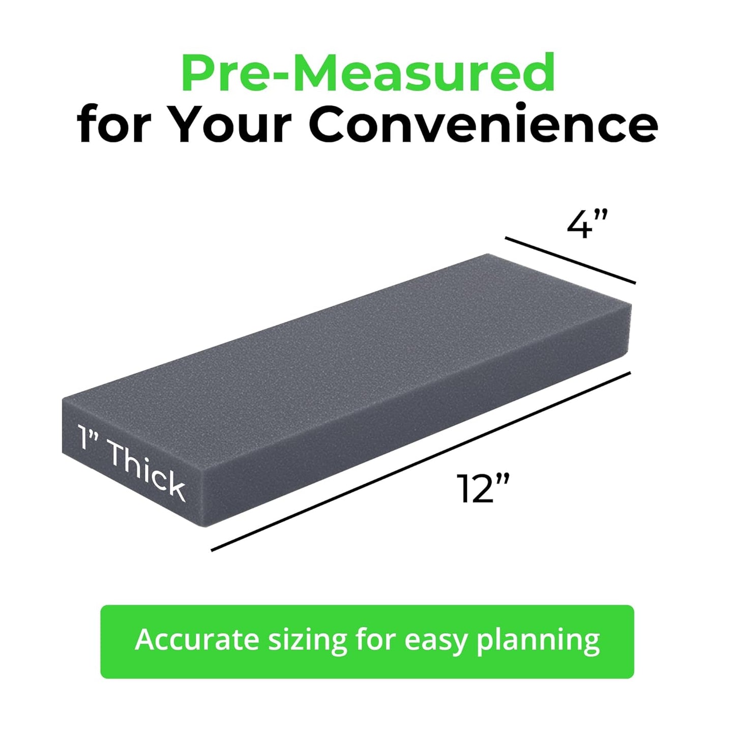 XCEL Foam Rubber Protector Panels – 4 Pack of Versatile Marine Gray Foam Pads – Ideal for Wall Protection, Garage Parking Aids, Car Door Bumper Padding Anti Vibration, Insulation, DIY Projects - Gray