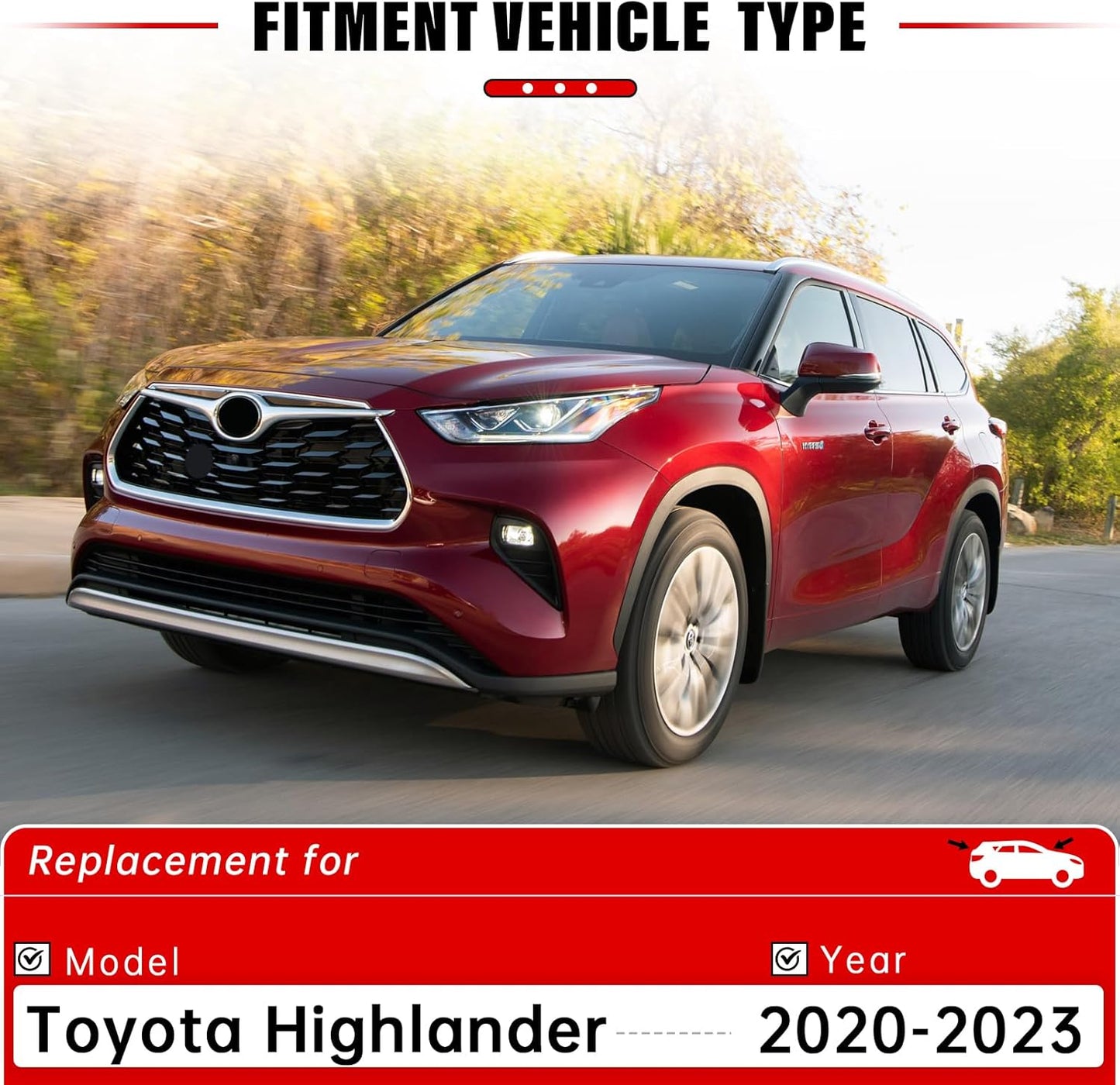 Windshield Wiper Blades Replacement for Toyota Highlander 2020 2021 2022 2023 Original Factory Quality Front Rear Wipers Blade Set for My Car - 26" 18" 10" (Pack of 3)