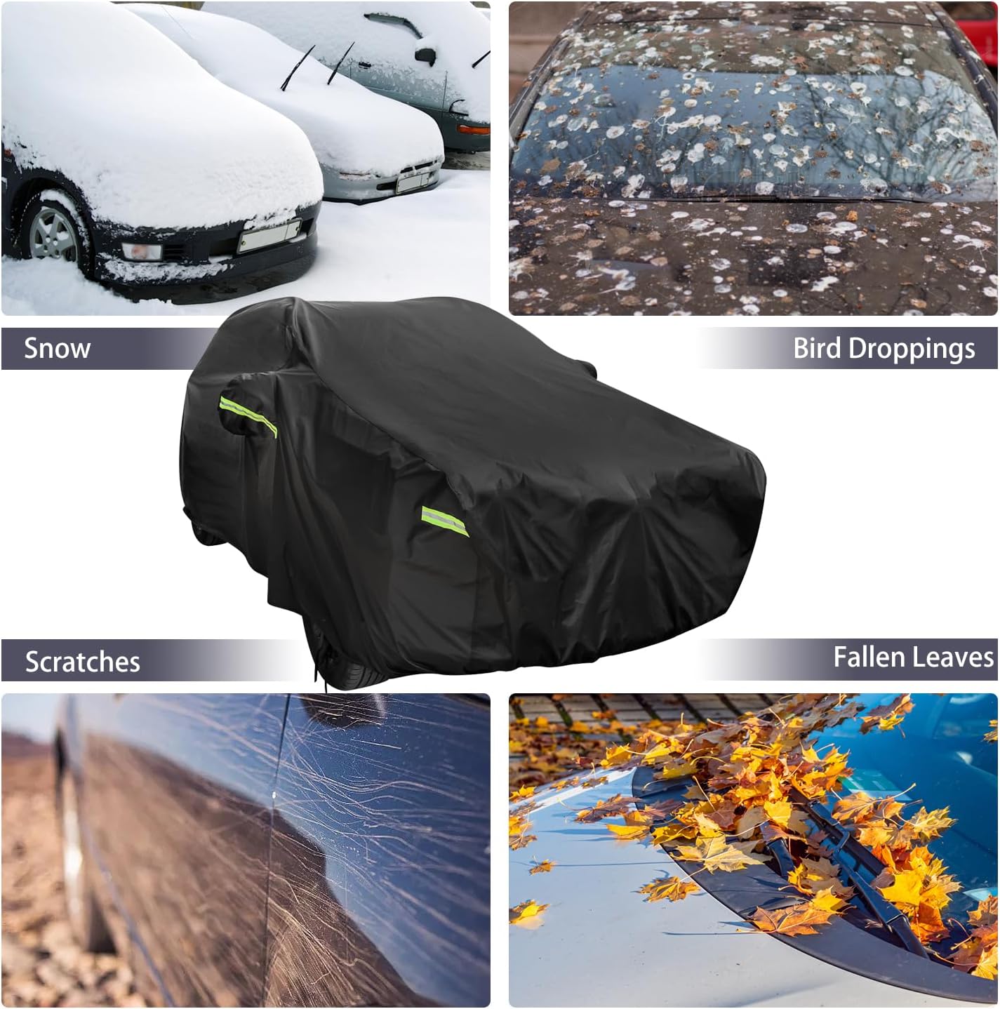 SUV Car Cover for Toyota RAV4, Custom Fit Waterproof All Weather Full Exterior Cover Rain Snow UV Protection Cover with Door Zipper