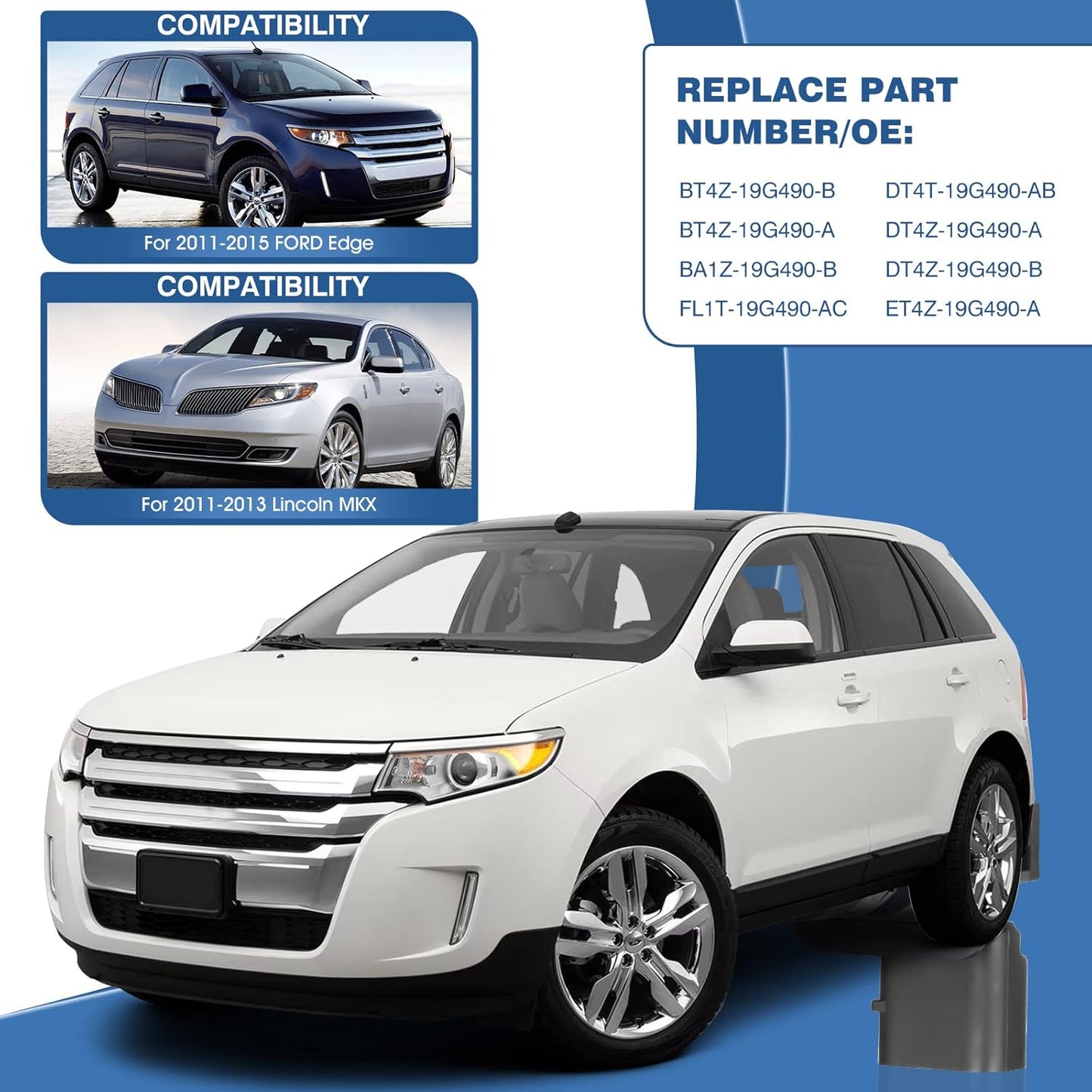 Rear View Backup Reverse Camera Compatible with Ford Edge 2011-2015, for Lincoln MKX 2011-2013 Parking Backup Assist Camera OE Number BT4Z-19G490-B, BT4Z-19G490-A, DT4T-19G490-AB, ET4Z-19G490-