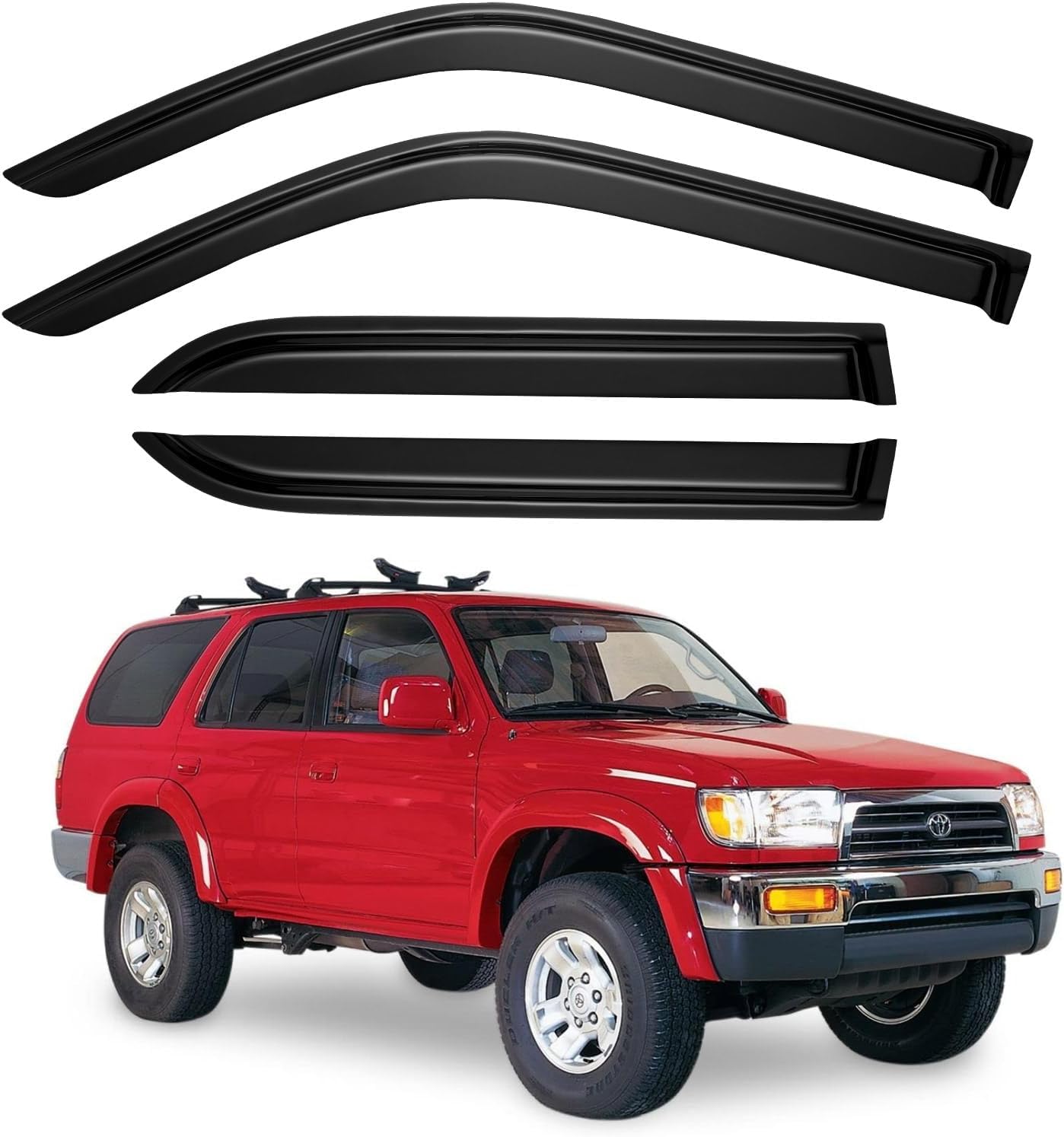Window Visors Rain Guards for 1996-2002 Toyota 4Runner, Out-Channel Window Vent Wind Deflectors Visors Shades for 96-02 4Runner