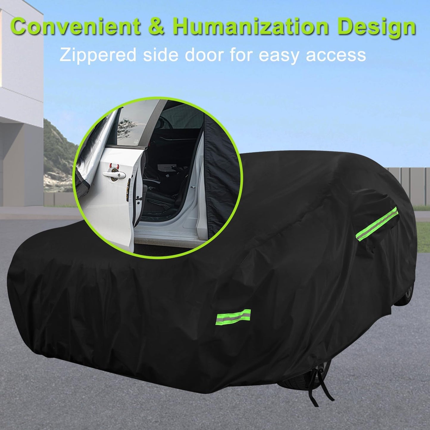 Car Cover Custom Fit for Toyota Corolla, Waterproof All Weather Full Exterior Cover Rain Snow UV Protection Cover with Door Zipper