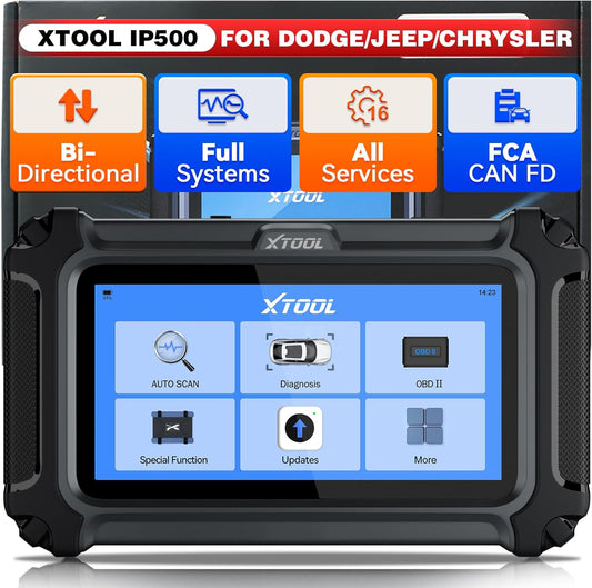 XTOOL IP500 for Jeep OBD2 Scanner, Full Systems Bi-Directional Scan Tool for Jeep/Dodge/Chrysler, with FCA AutoAuth, OBD2 Scanner Tool with All Reset -(Injector/EPB/ABS/BMS),CANFD,Lifetime Update
