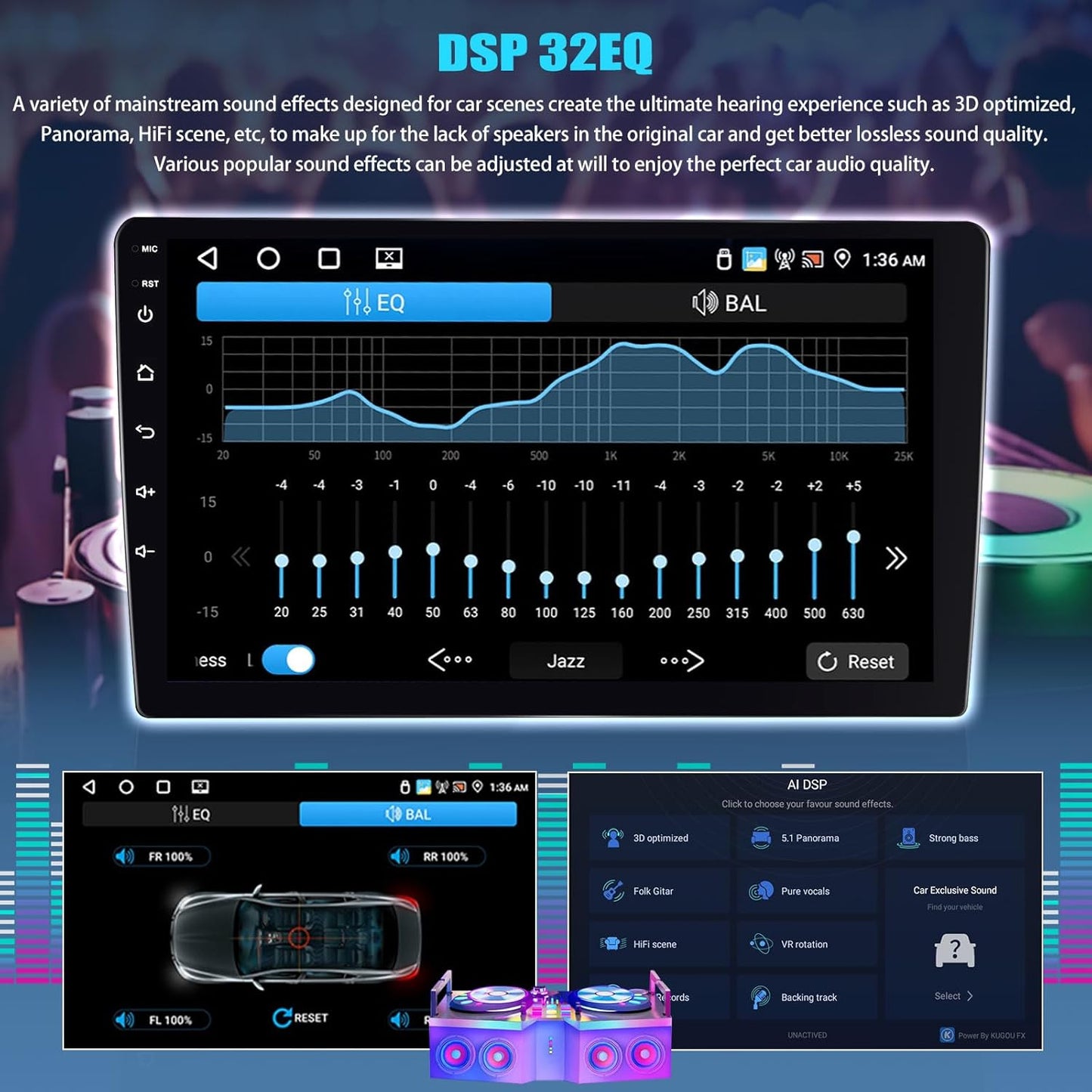 SIXTOP [4+64G] Android Car Stereo for Hyundai Tucson IX35 2010-2015 with Carplay Android Auto Mirror Link 10.1 inch Touchscreen 1280 * 720 Bluetooth 5.0 FM/RDS DSP 32EQ WiFi GPS Change Theme AI Voice