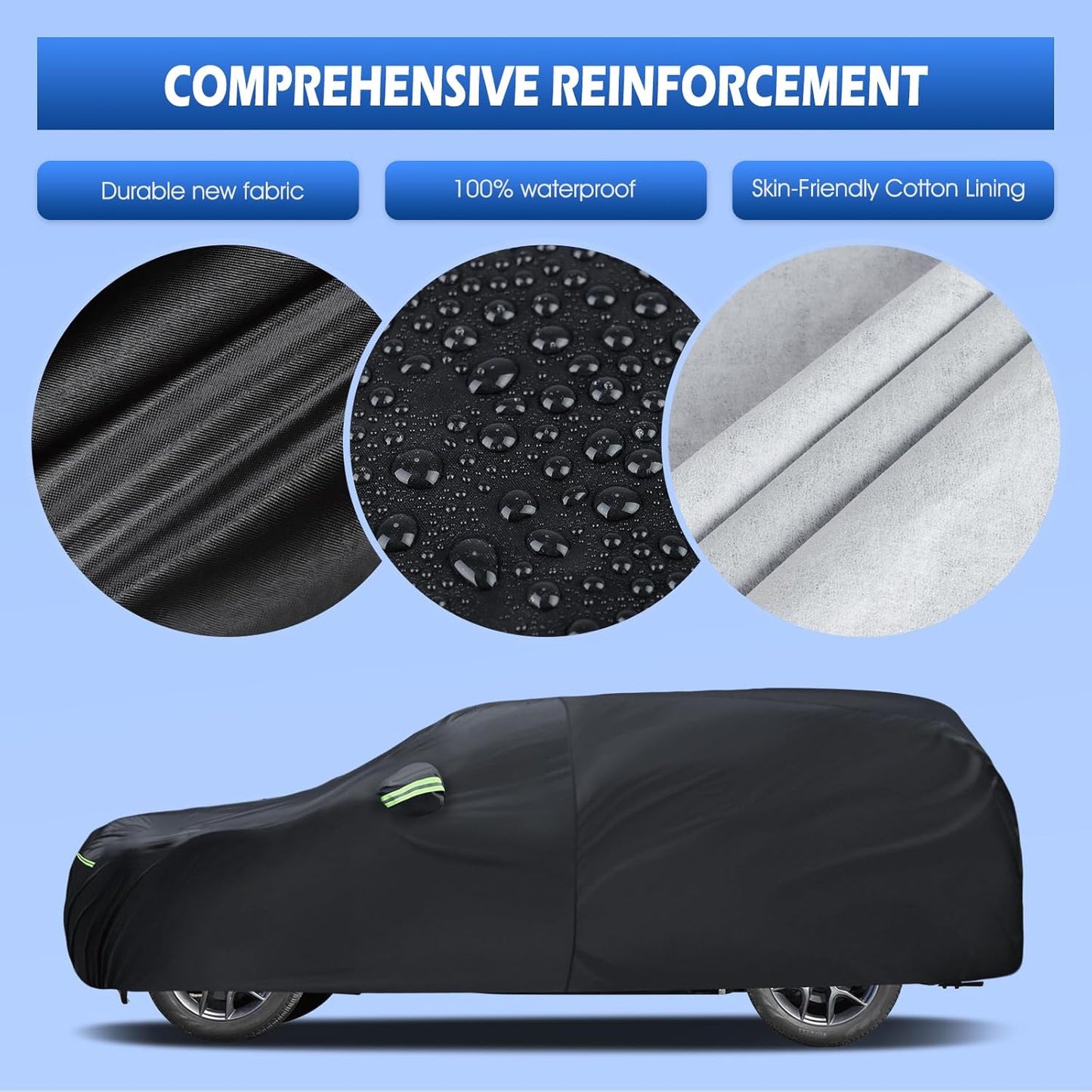 Car Cover Custom Fit for Jeep Grand Cherokee 2000-2025, Migaven Waterproof Full Exterior Cover Sun Rain Protection with Door Zipper and Cotton Lining