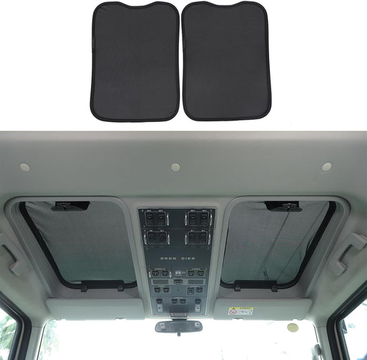 Compatible with INEOS Grenadier 2020-2024 Car Sunroof Sun Shade, Foldable Memory Steel Wire Car Sunroof Sun Shade Breathable Mesh Keep Cool