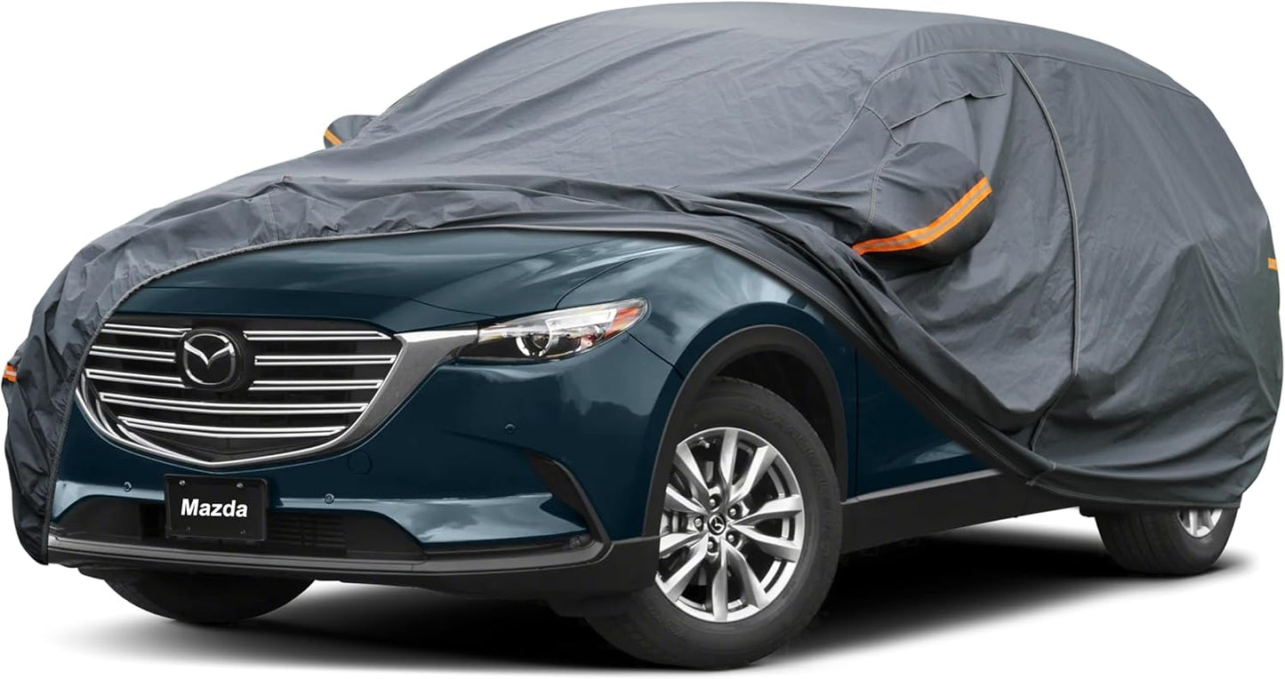 Premium Car Cover Custom Fit Mazda CX-9/CX-90/CX 9/CX 90 (2007-2025), 16 Layers Heavy Duty Car Cover Waterproof All Weather with Zipper Door for Sun Rain Snow Dust Uv Protection