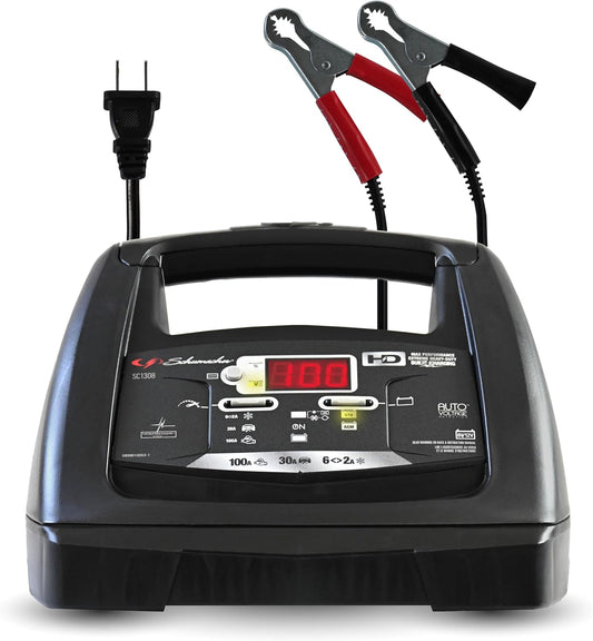 Schumacher Electric 6A Battery Charger and 85A Engine Starter, 6-in-1 Solution for 6V/12V Batteries, Maintainer, 30 Amp Boost, SC1307, for Power Sport, Car, Truck, and Marine Batteries