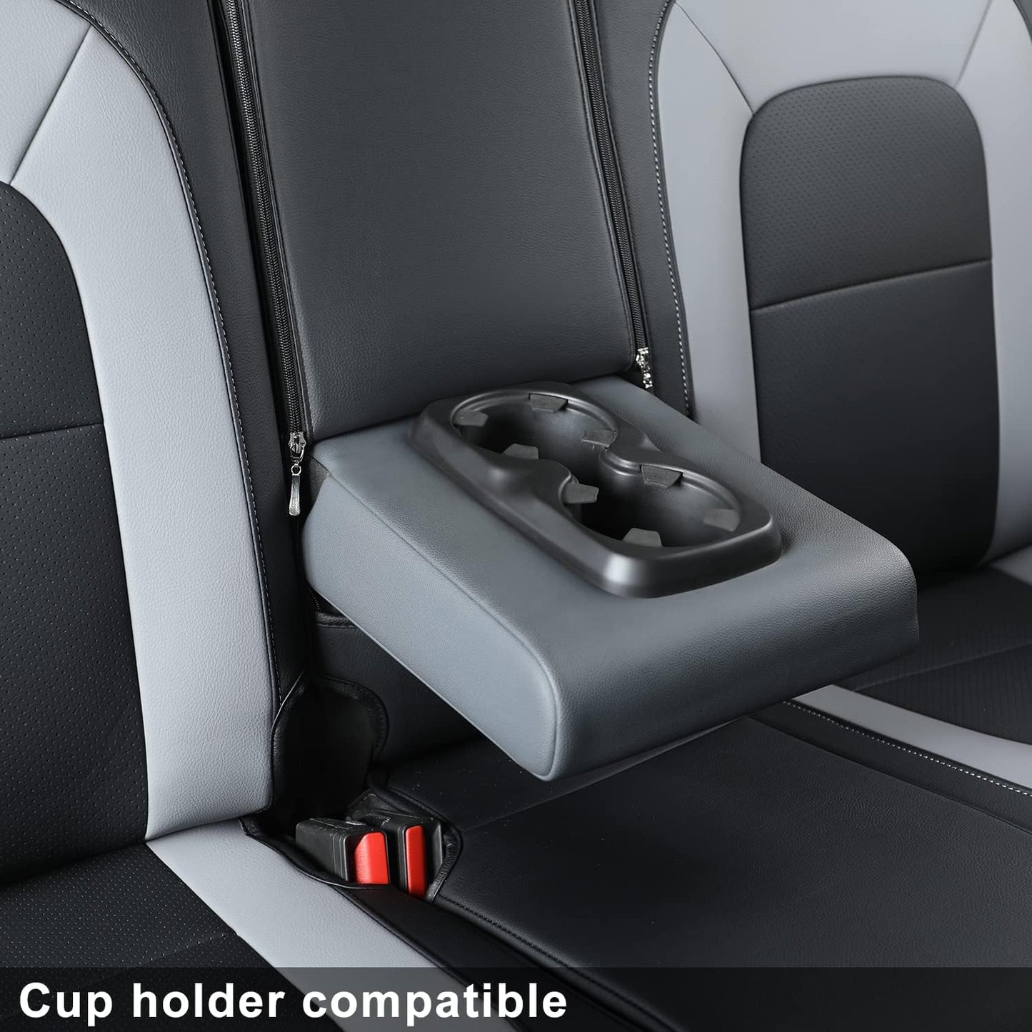 LUCKYMAN CLUB Chevy Colorado Seat Covers, fit for 2023 2024 2025 Colorado Crew Cab Z71 LT ZR2 Work Truck with Faux Leather (Black&Gray)