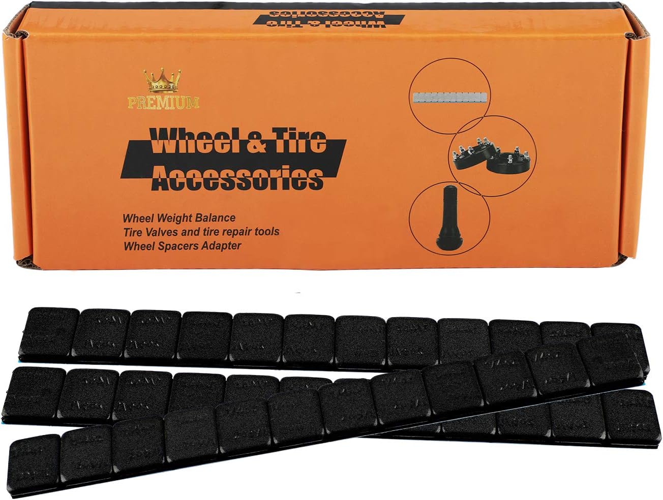 1/4 Oz Black Adhesive Backed Wheel Weights, Stick on Wheel Weights for Cars, Trucks, SUVs, Motorcycles, Low Profile (72 Oz Pack)