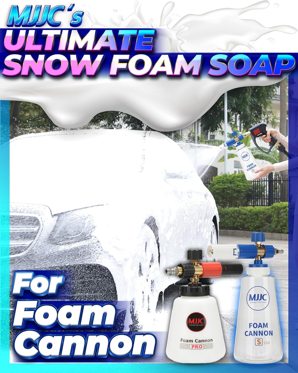 MJJC Foam (128 fl oz) Ultimate Snow Foam Car Wash Soap Specialized Car Shampoo for Foam Cannon and Pressure Washer, Safe for Cars (pH Neutral, 10x Concentrated) lime mint scent