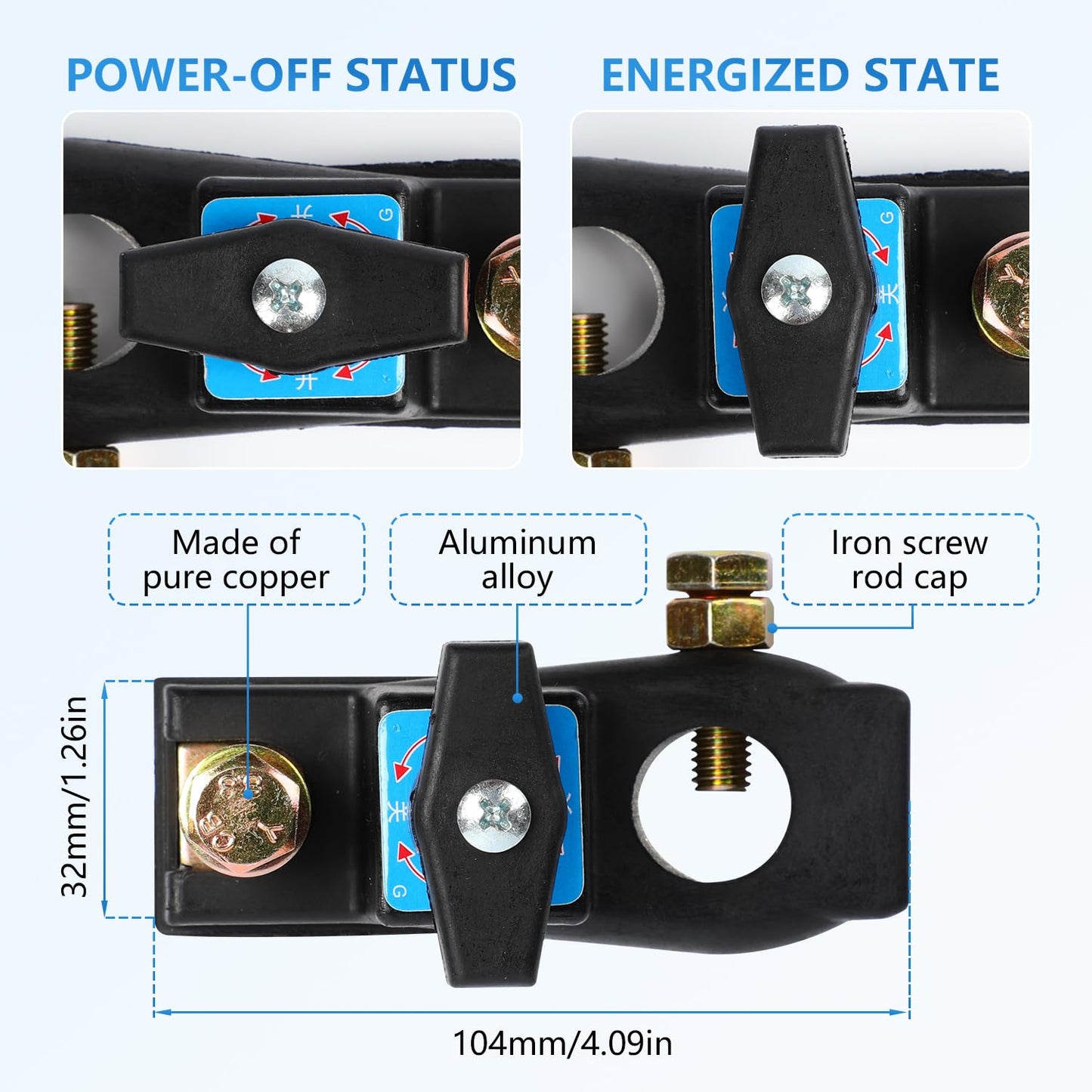 Battery Disconnect Switch, Heavy Duty Battery Shut Off Switch, High Current Master Battery Power Cut Isolator Kill Switch, Smart Battery Kill Switch for Car, RV and Boat